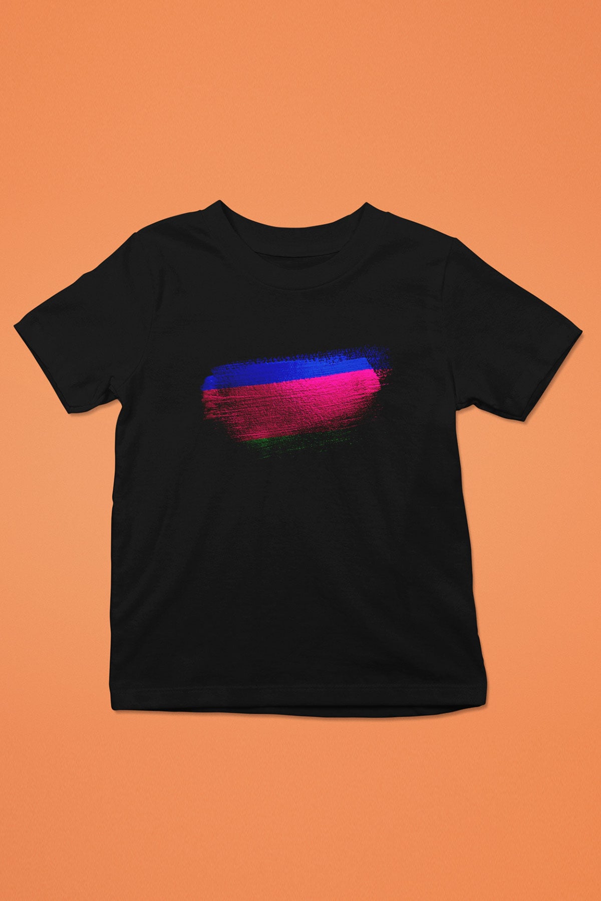 Kuban Halk Cumhuriyeti Bayrağı Baskılı Unisex Siyah Çocuk Tişörtü