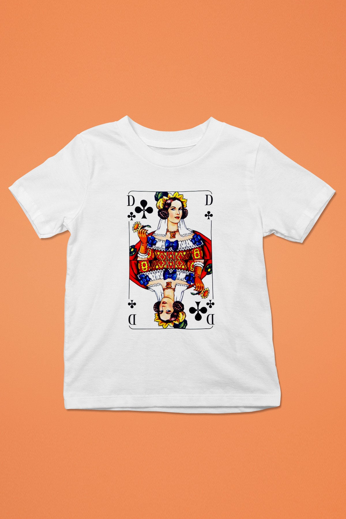 Kumarbaz Baskılı Beyaz Unisex Çocuk Tişört