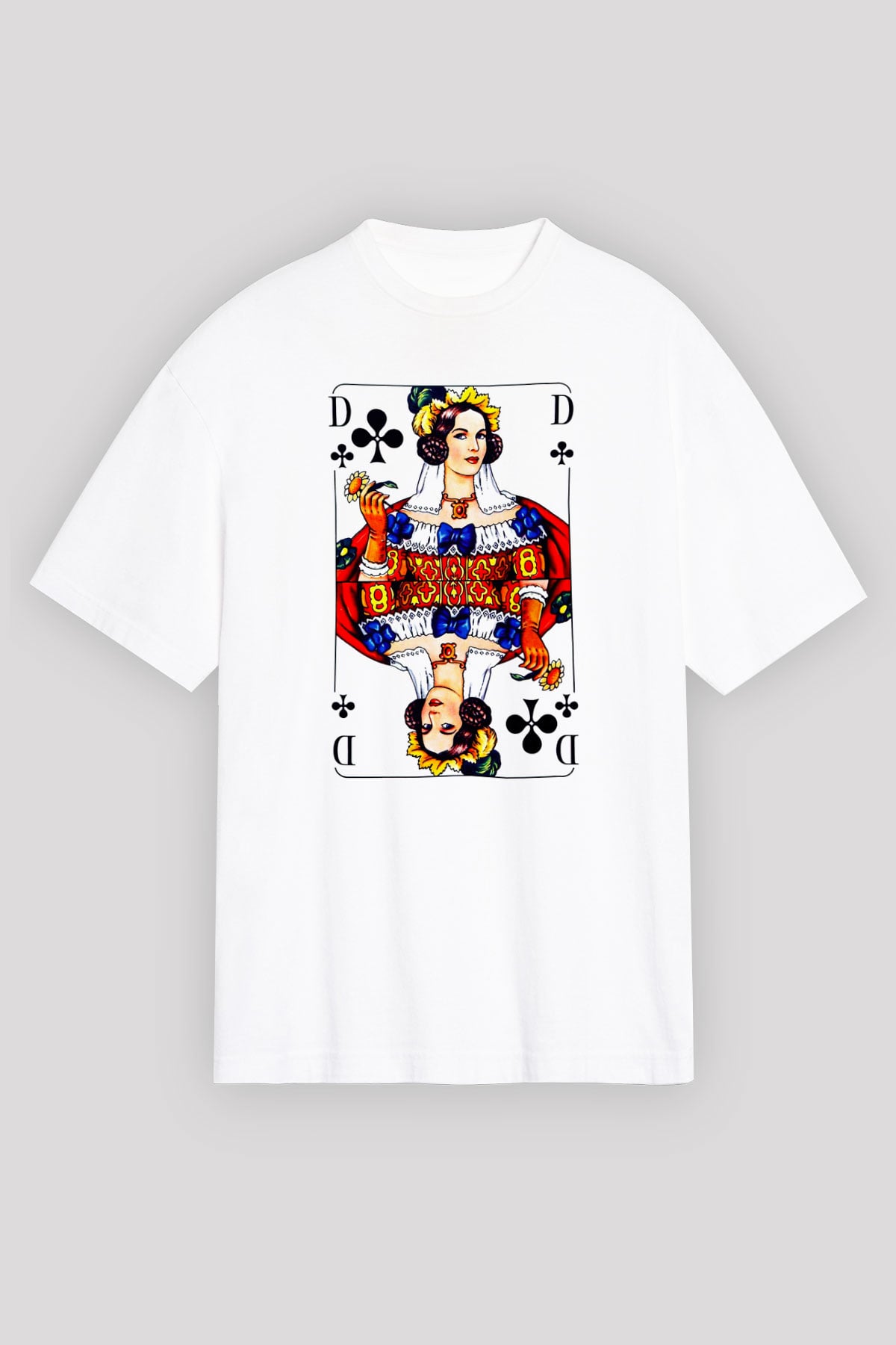 Kumarbaz Beyaz Unisex Oversize Tişört T-Shirt