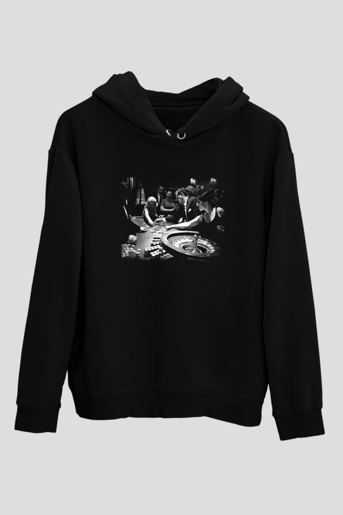 Kumarbaz Siyah Unisex Kapşonlu Sweatshirt