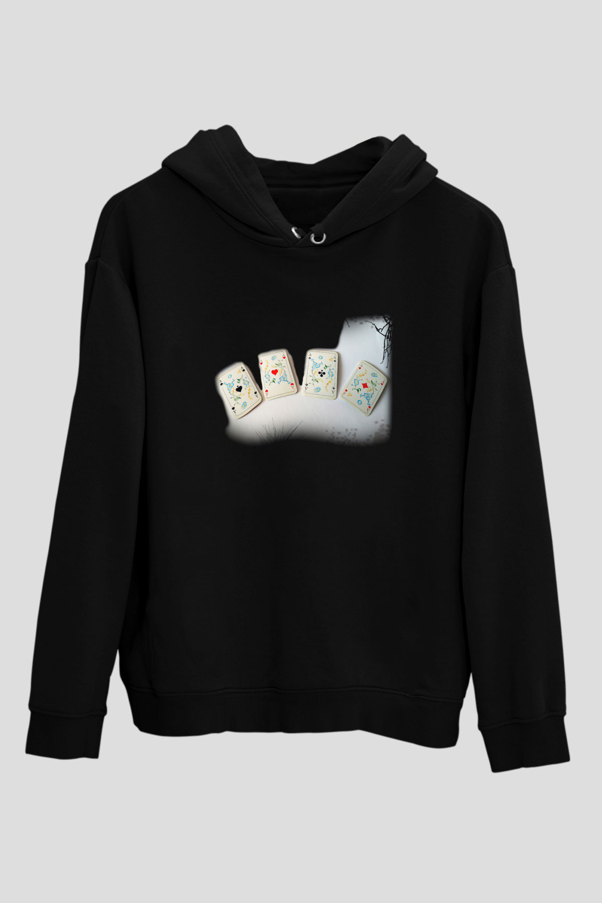 Kumarbaz Siyah Unisex Kapşonlu Sweatshirt