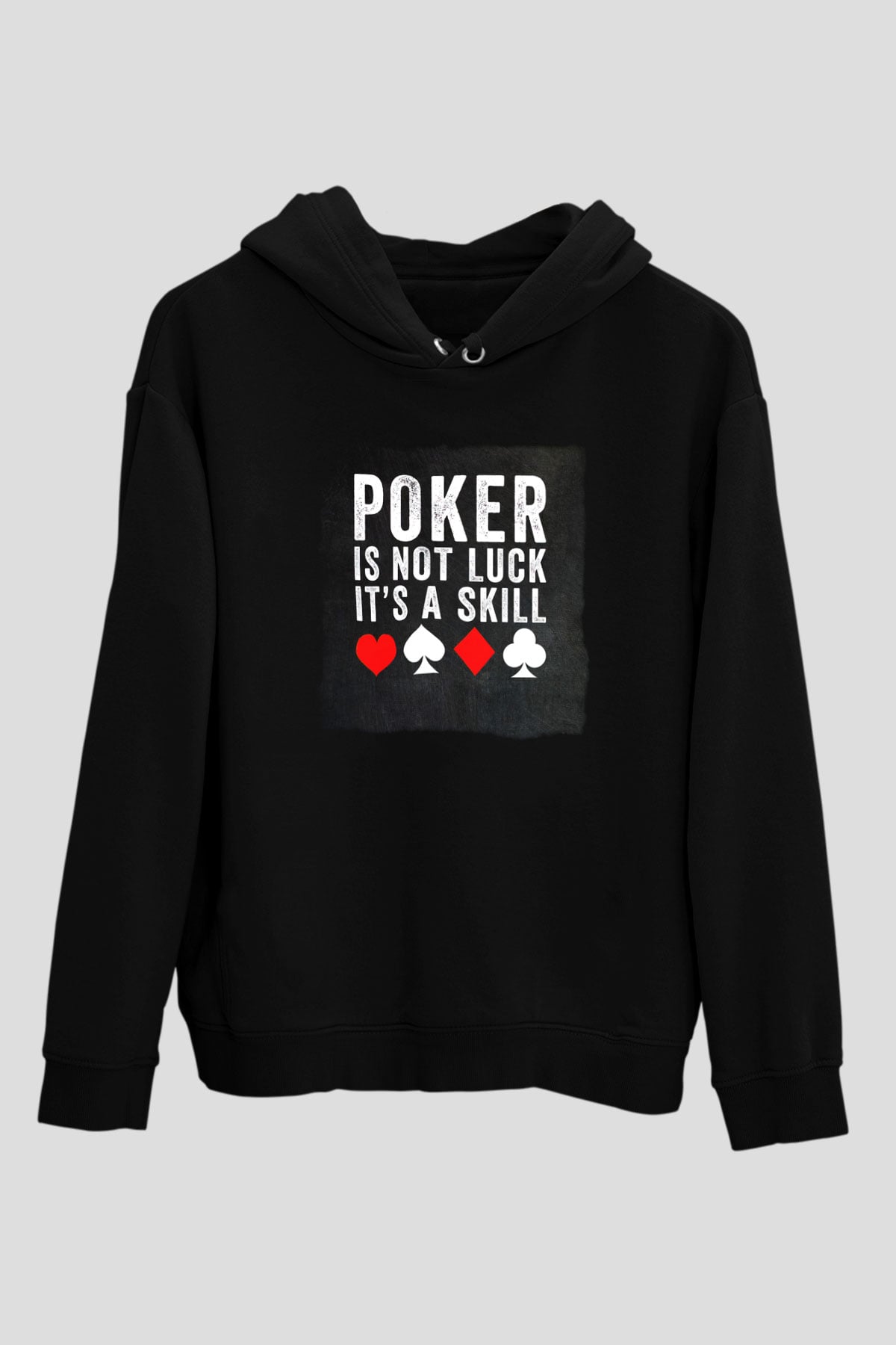 Kumarbaz Siyah Unisex Kapüşonlu Sweatshirt