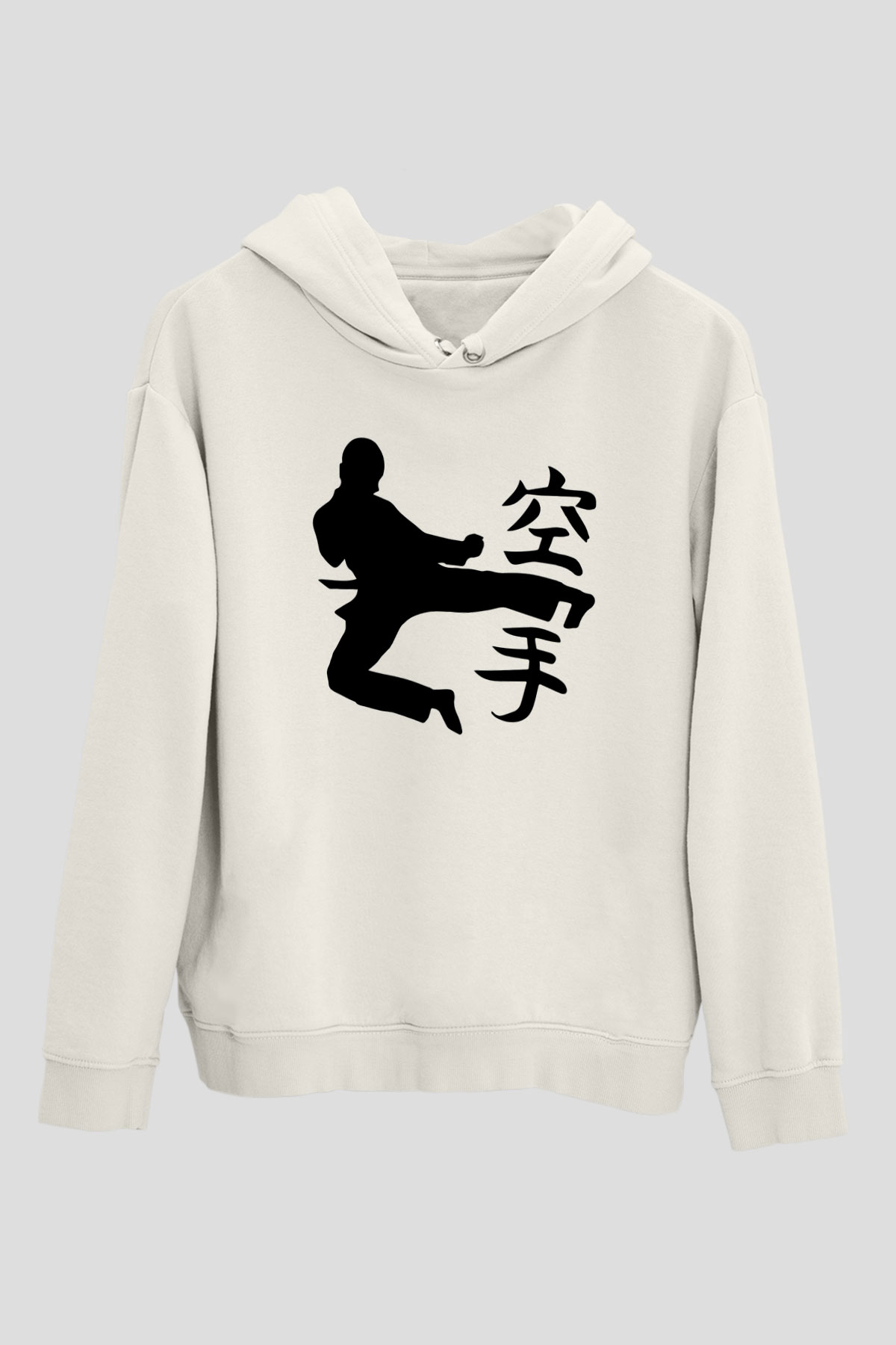 Kung Fu Beyaz Unisex Hoodie