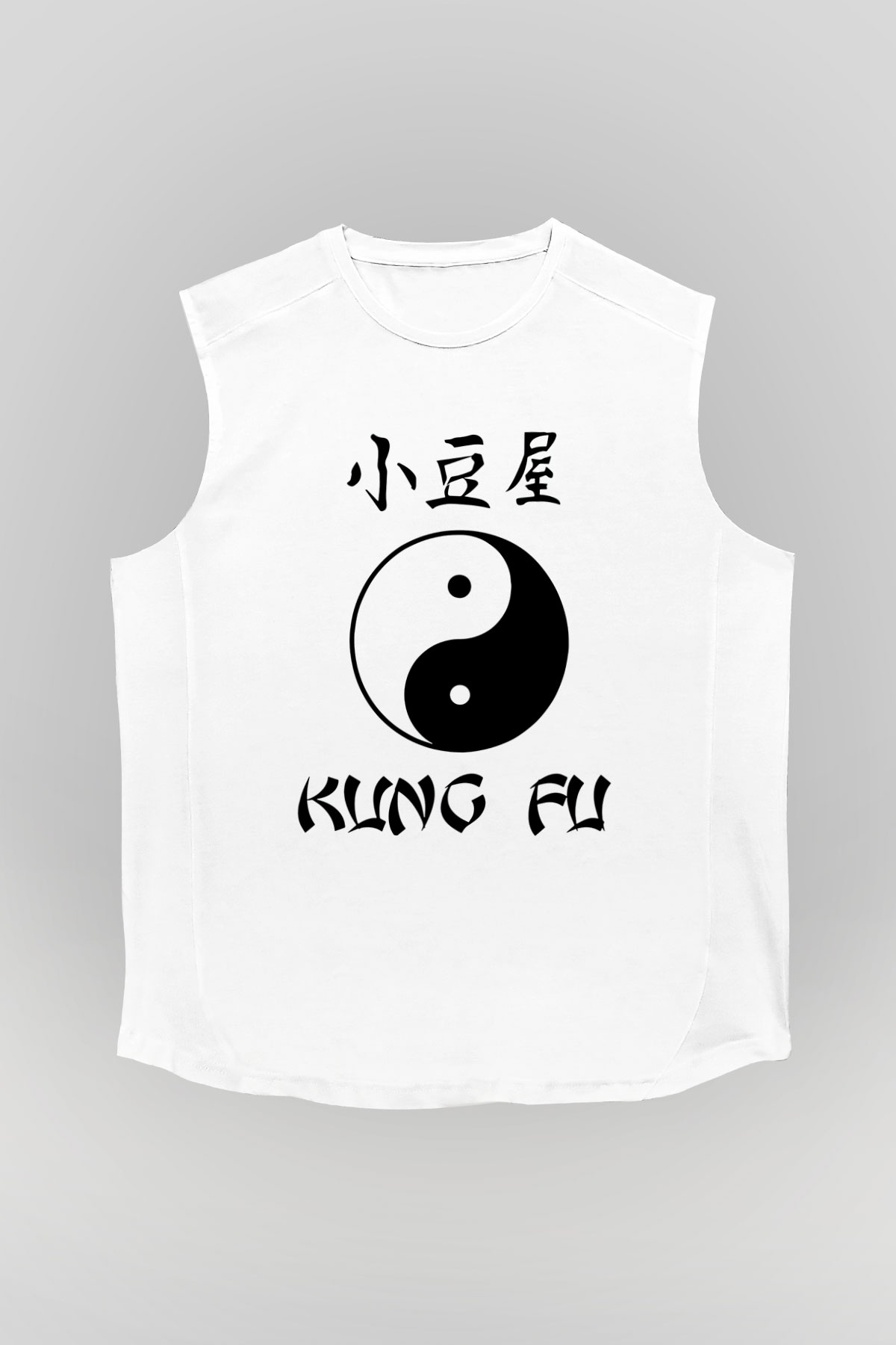 Kung Fu Beyaz Unisex Kolsuz Tişört