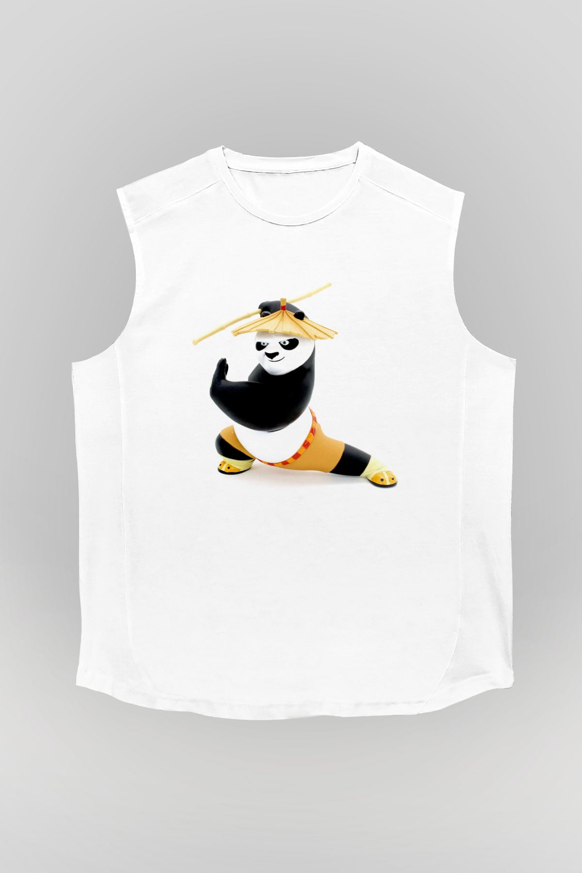 Kung Fu Beyaz Unisex Kolsuz Tişört