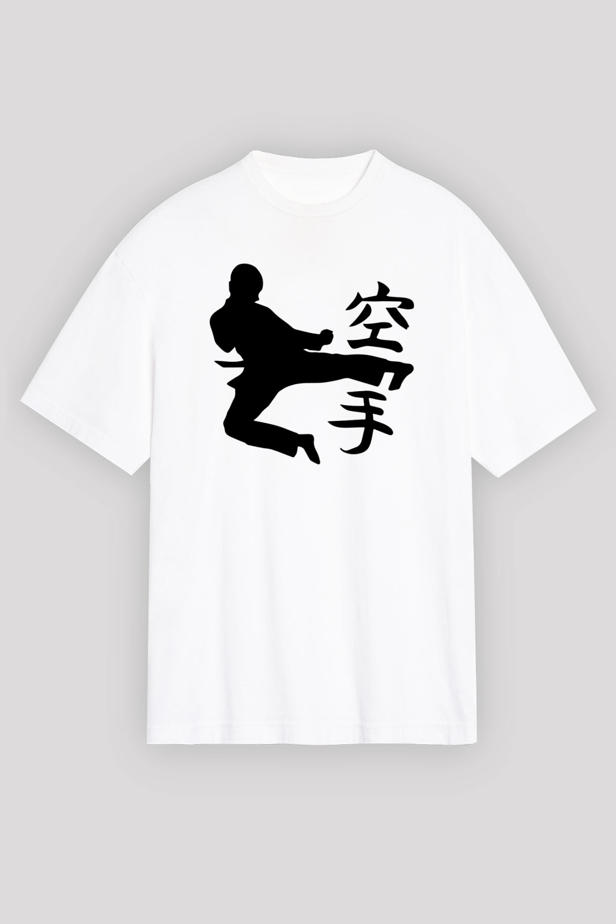 Kung Fu Beyaz Unisex Oversize Tişört T-Shirt