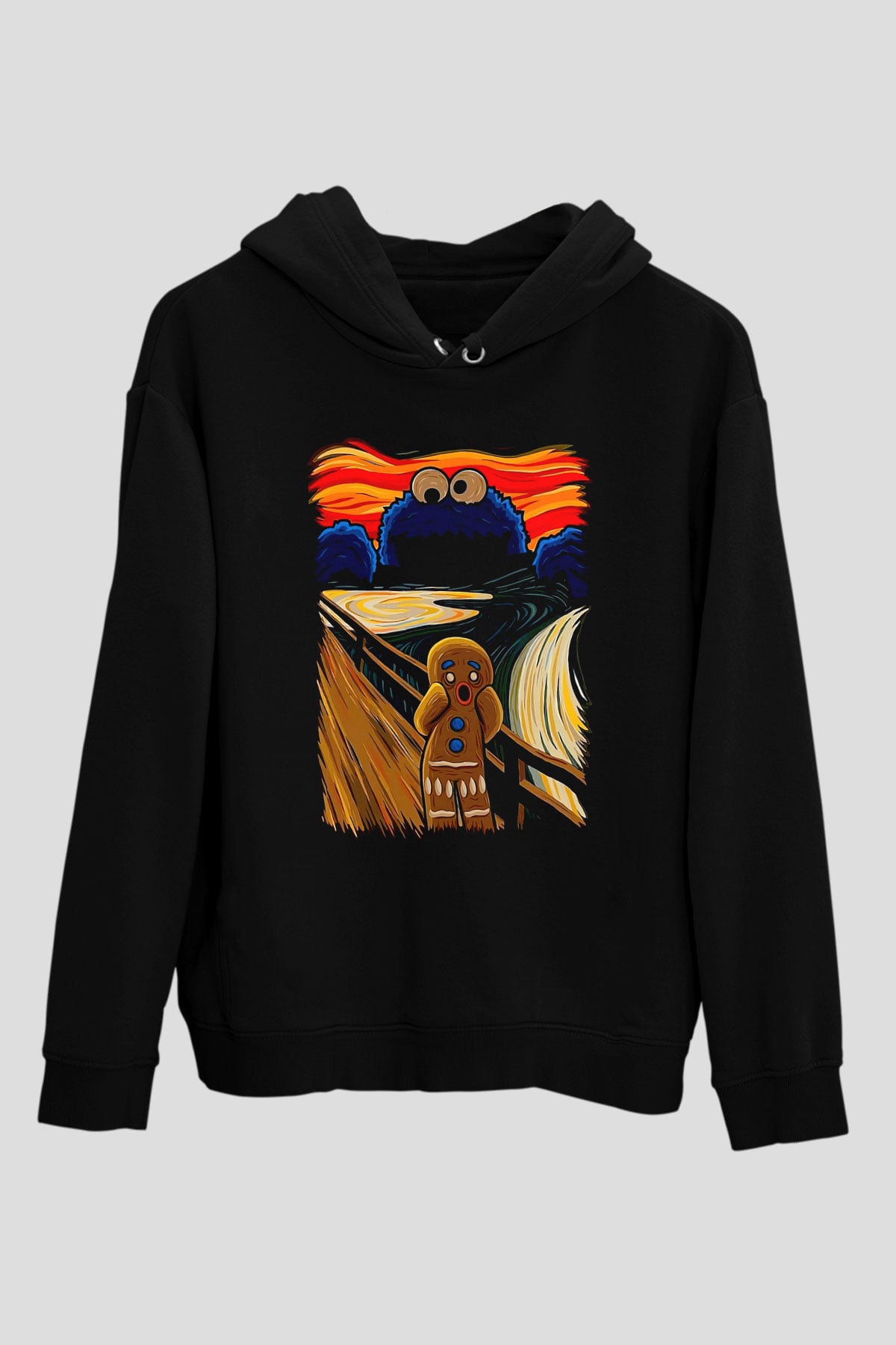Kurabiye CanavarıSiyah Tshirt Unisex Hoodie