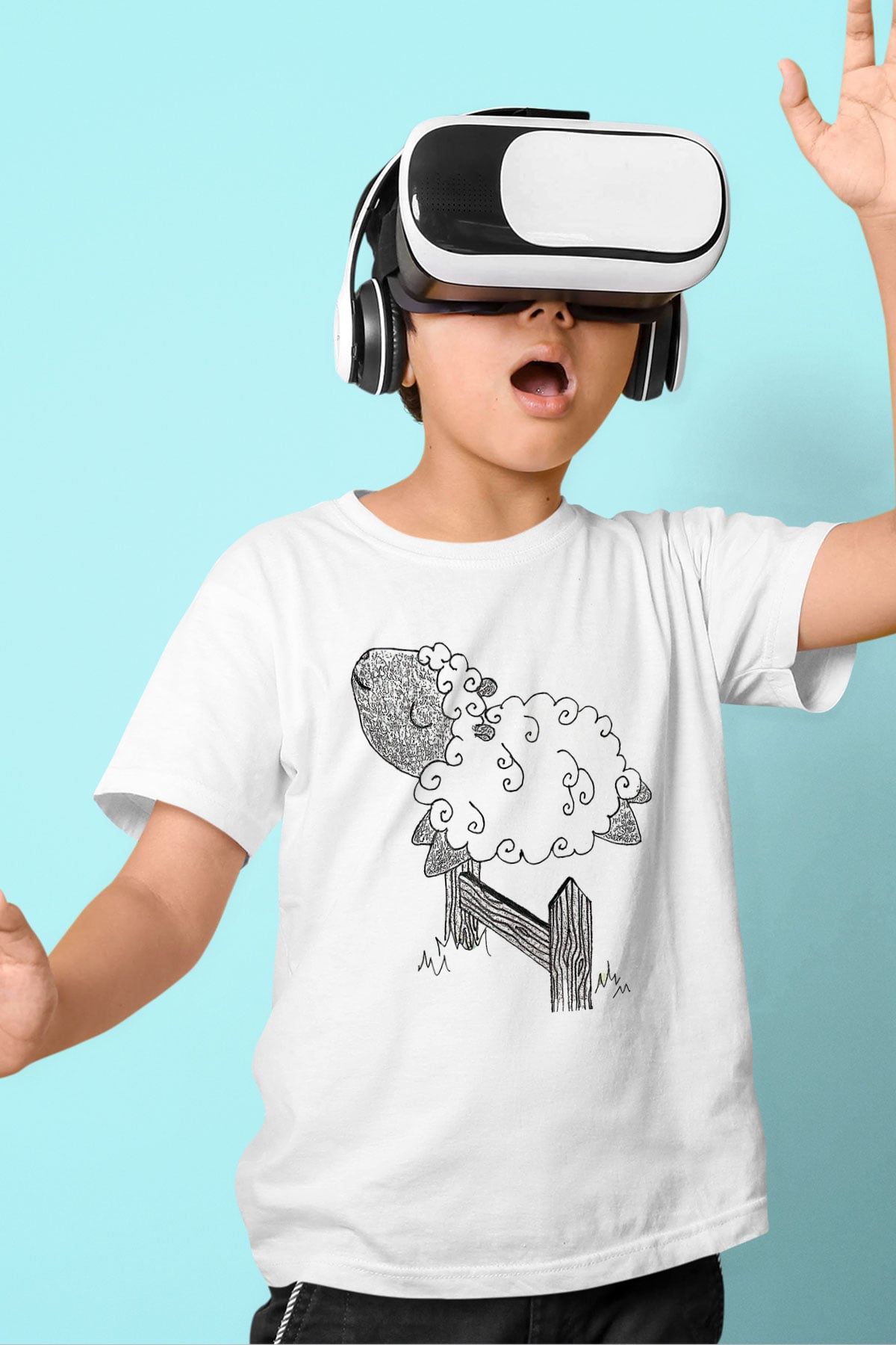 Kurban Bayramı Baskılı Beyaz Unisex Beyaz Çocuk Tişört - Tshirt