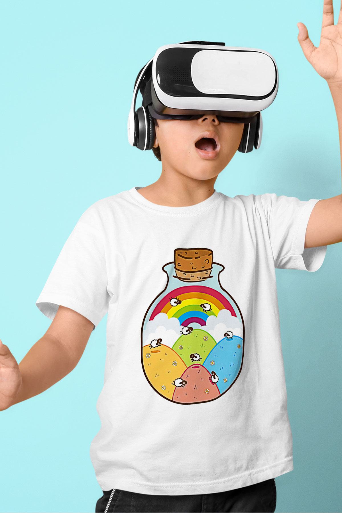 Kurban Bayramı Baskılı Beyaz Unisex Beyaz Çocuk Tişört - Tshirt