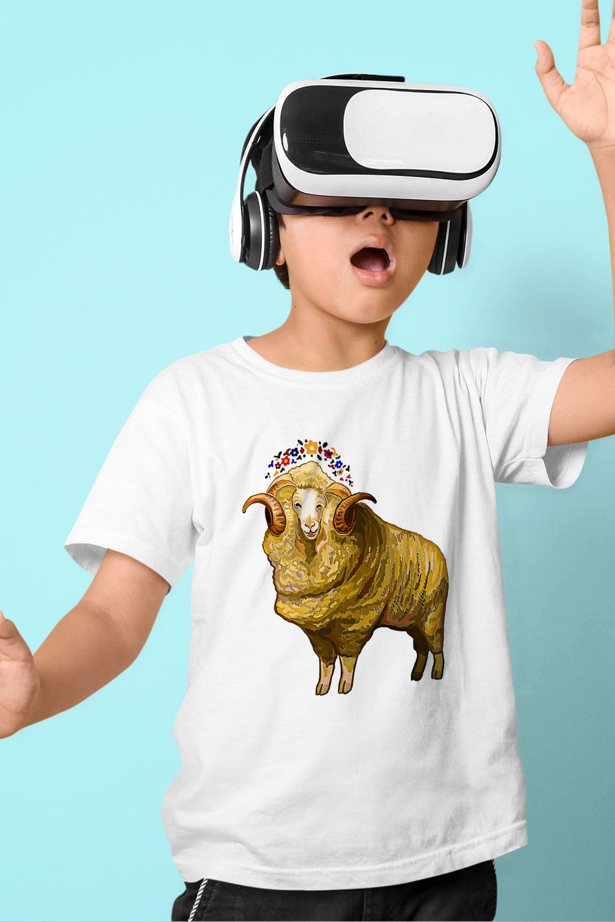 Kurban Bayramı Baskılı Beyaz Unisex Beyaz Çocuk Tişört - Tshirt