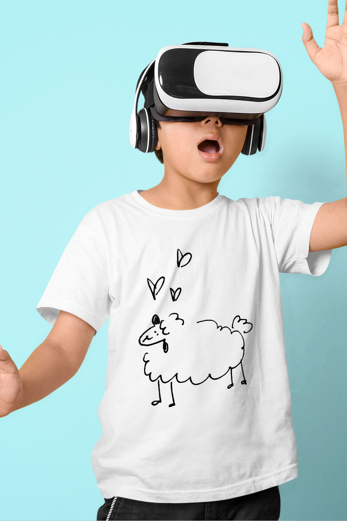Kurban Bayramı Baskılı Beyaz Unisex Beyaz Çocuk Tişört - Tshirt