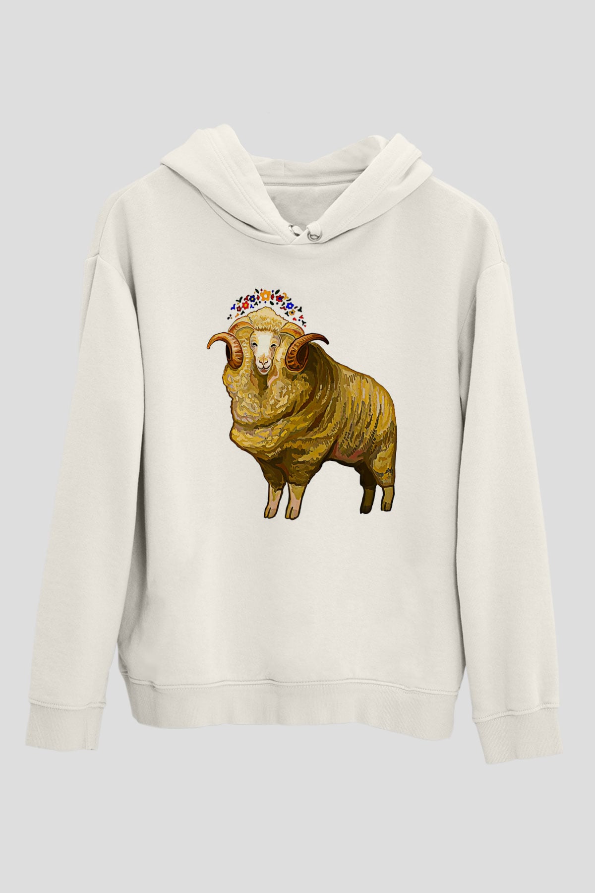 Kurban Bayramı Baskılı Beyaz Unisex Kapüşonlu Sweatshirt