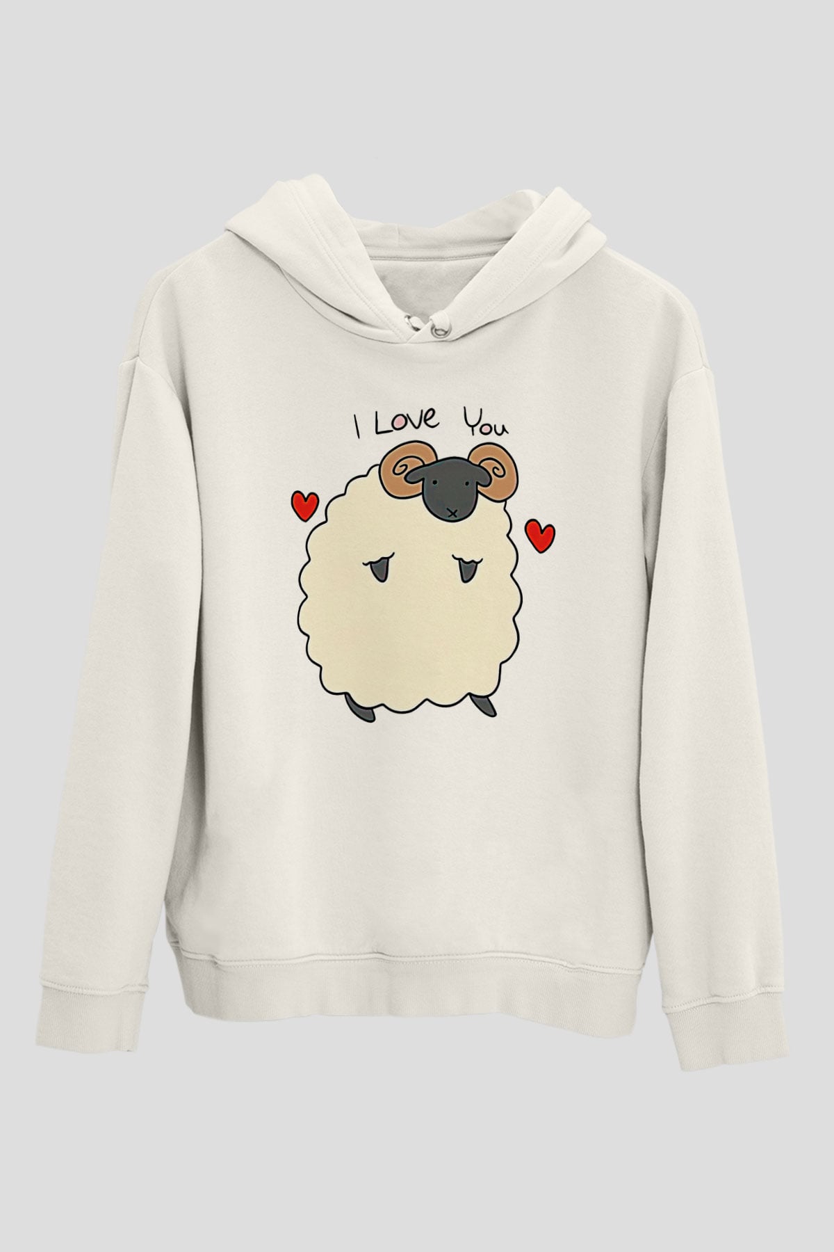 Kurban Bayramı Baskılı Beyaz Unisex Kapüşonlu Sweatshirt
