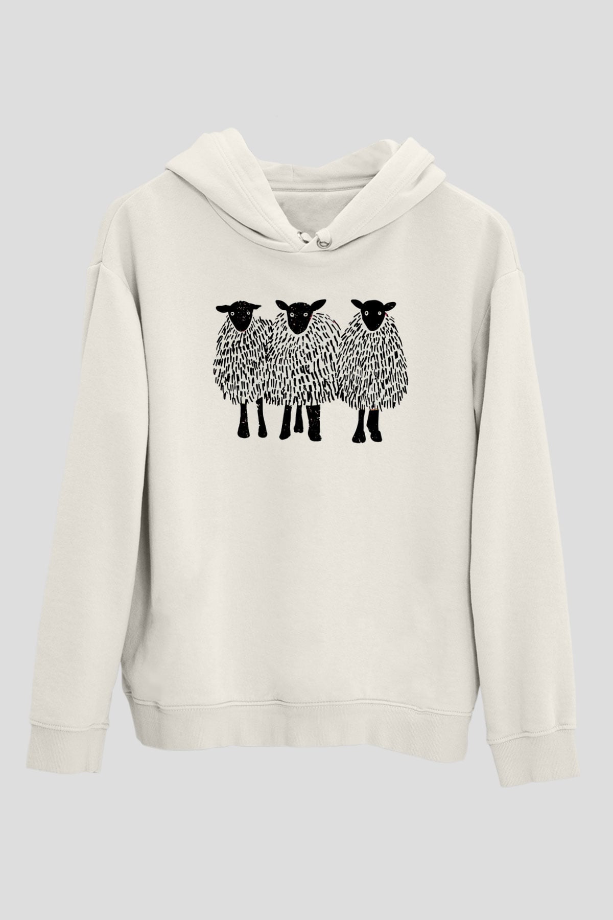 Kurban Bayramı Baskılı Beyaz Unisex Kapüşonlu Sweatshirt