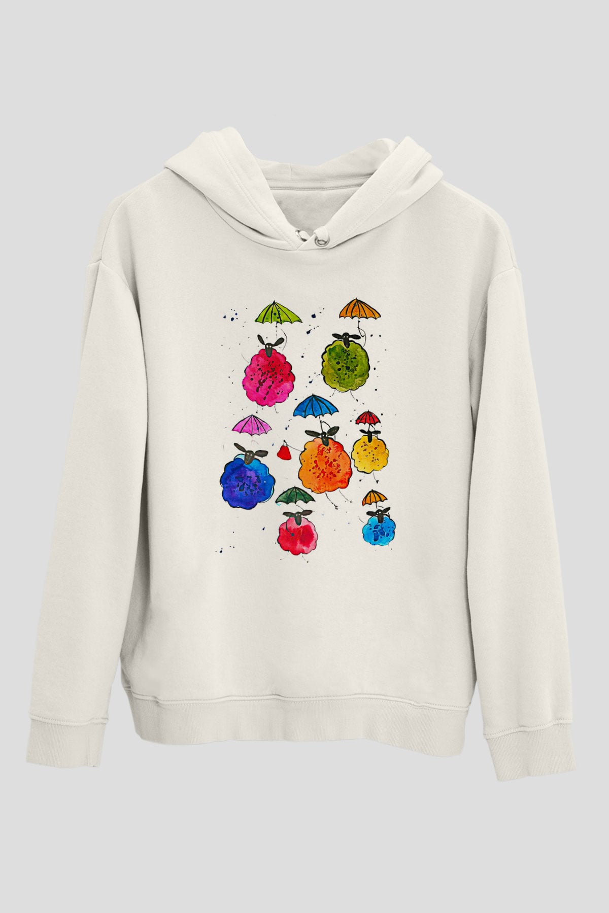 Kurban Bayramı Baskılı Beyaz Unisex Kapüşonlu Sweatshirt