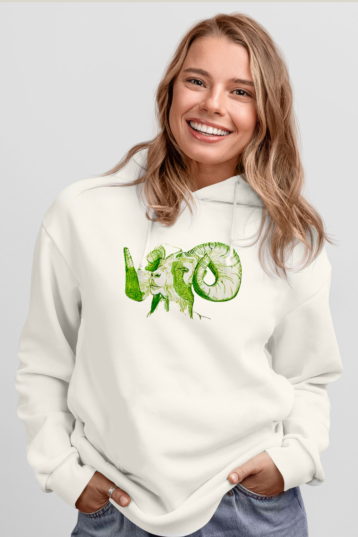 Kurban Bayramı Baskılı Beyaz Unisex Kapüşonlu Sweatshirt