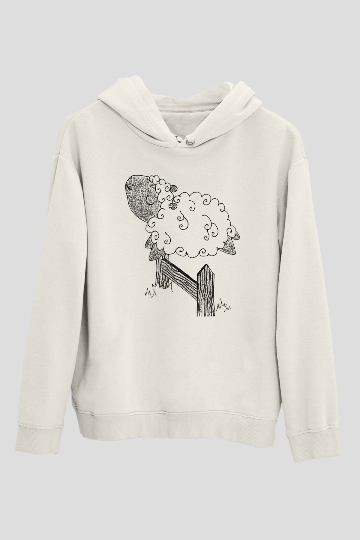 Kurban Bayramı Baskılı Beyaz Unisex Kapüşonlu Sweatshirt