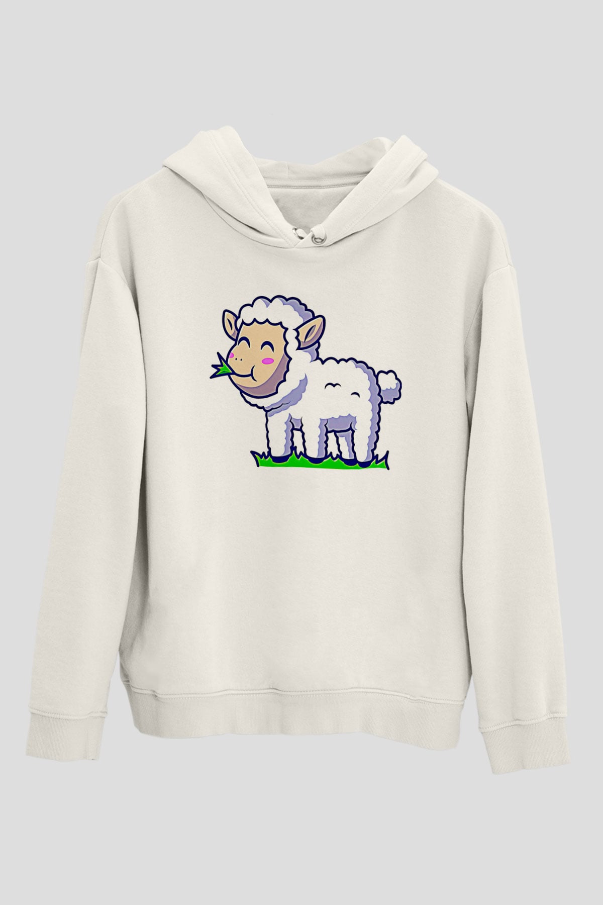 Kurban Bayramı Baskılı Beyaz Unisex Kapüşonlu Sweatshirt