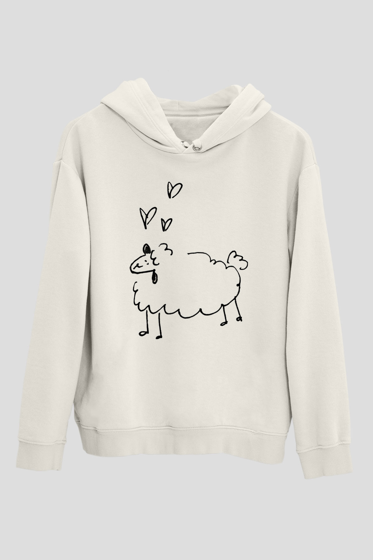 Kurban Bayramı Baskılı Beyaz Unisex Kapüşonlu Sweatshirt