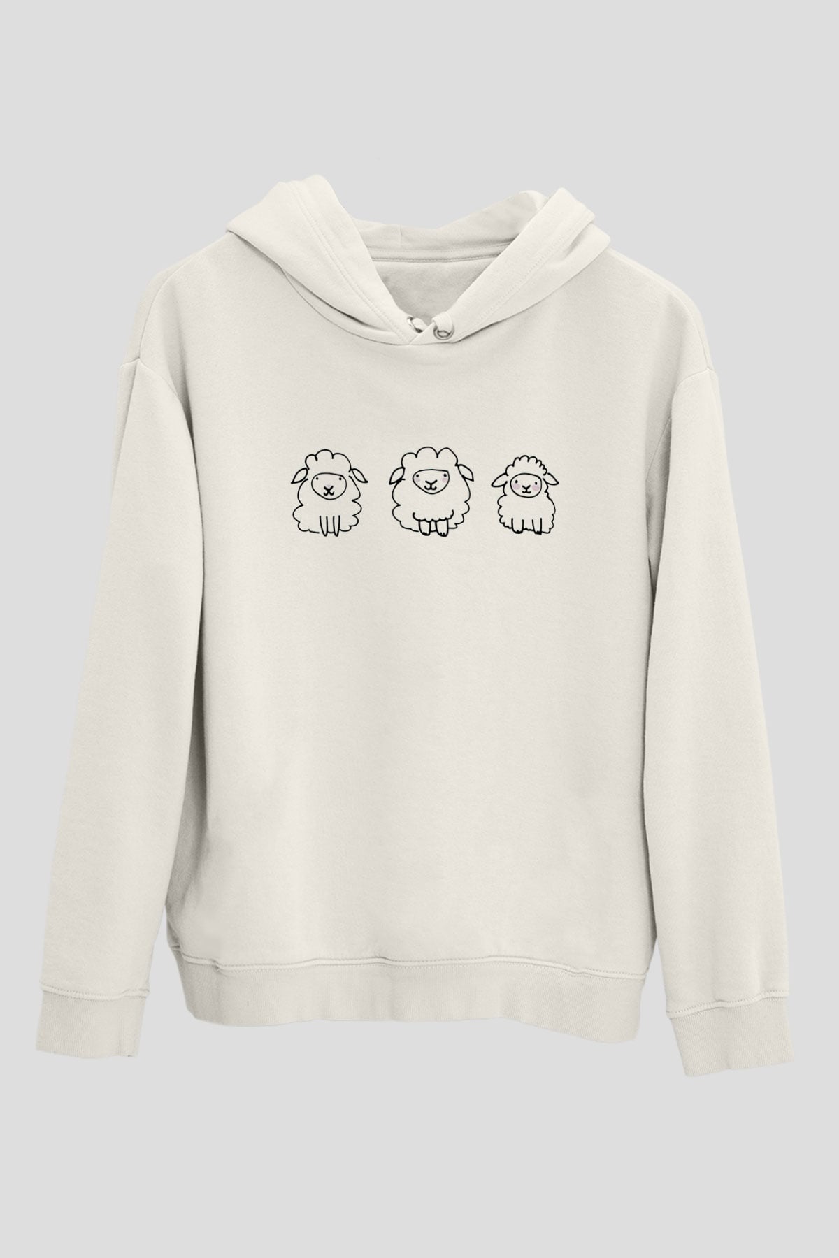 Kurban Bayramı Baskılı Beyaz Unisex Kapüşonlu Sweatshirt