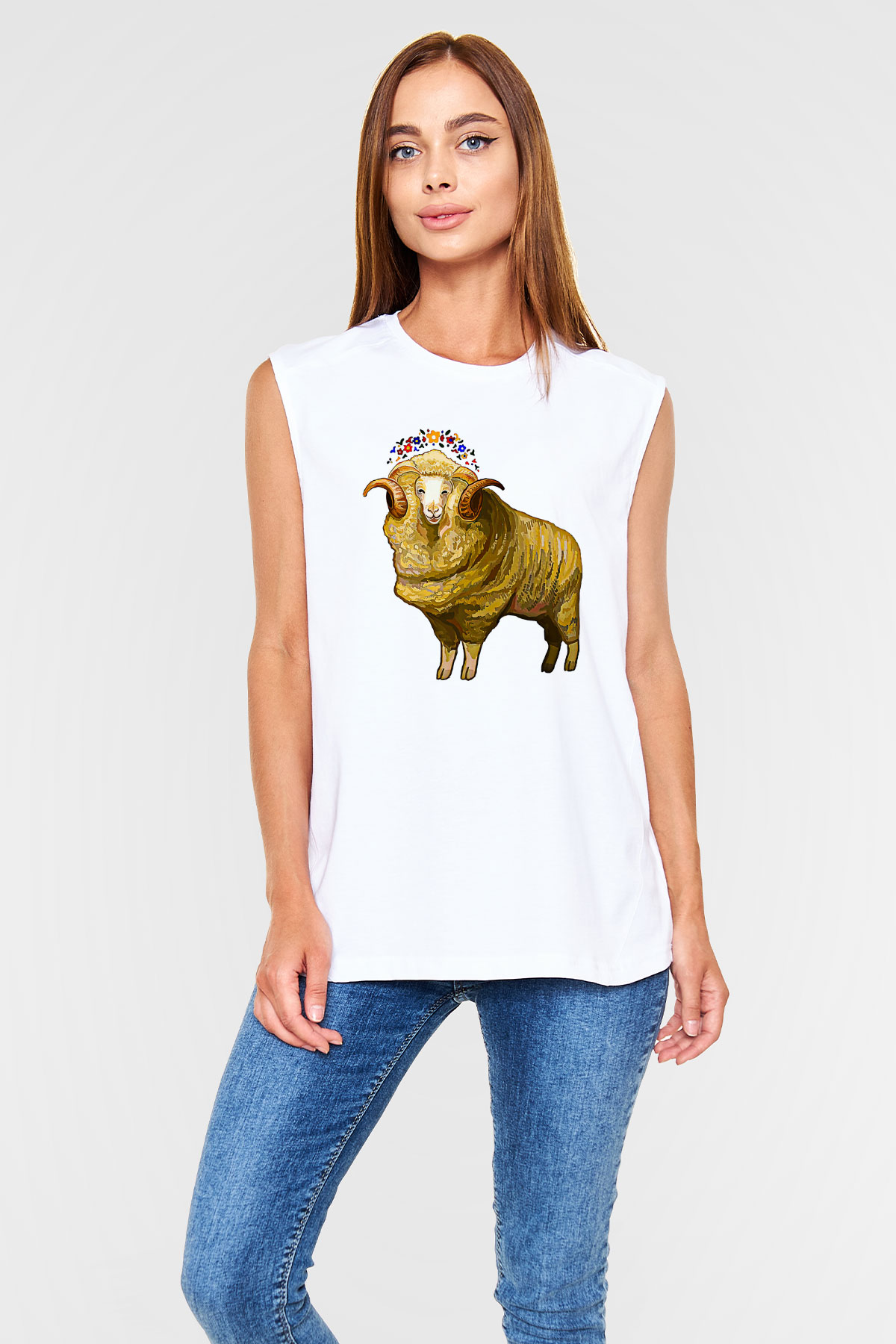 Kurban Bayramı Baskılı Beyaz Unisex Kolsuz Tişört - Tshirt
