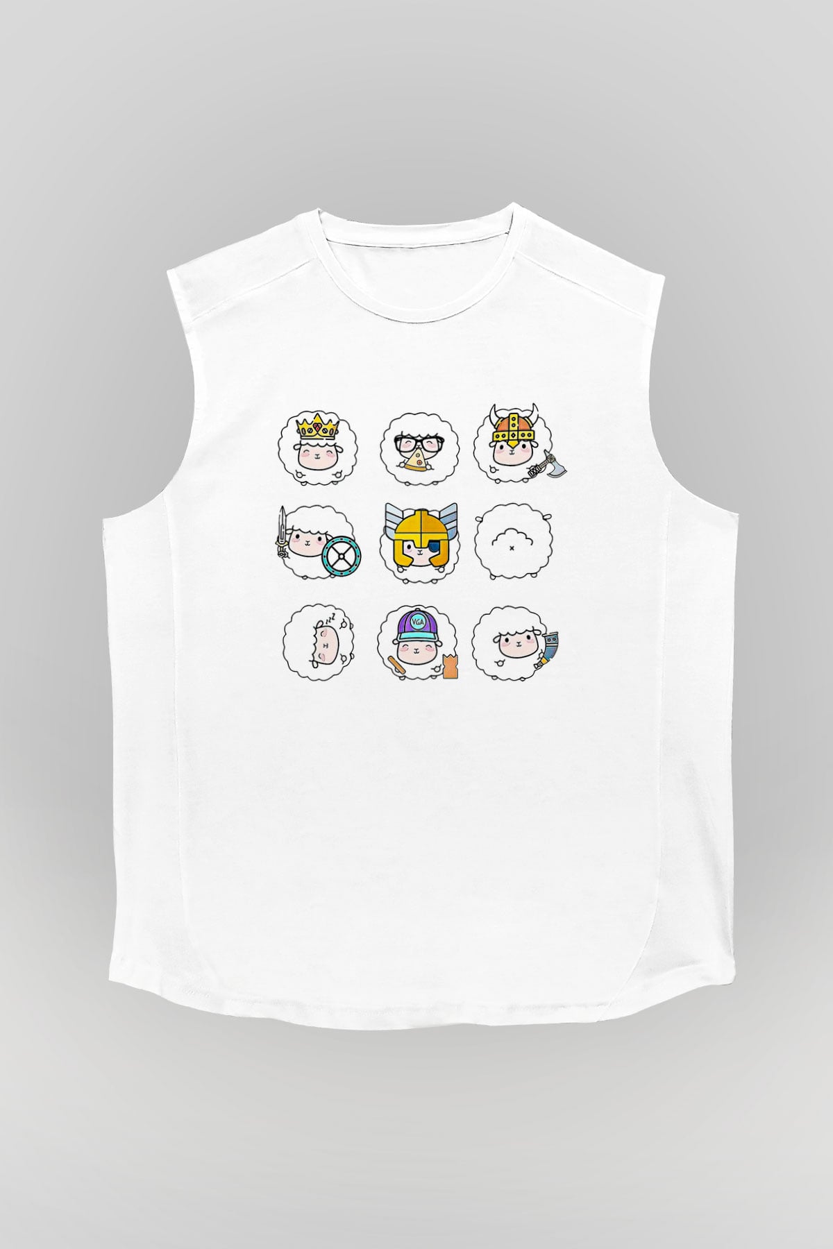 Kurban Bayramı Baskılı Beyaz Unisex Kolsuz Tişört - Tshirt
