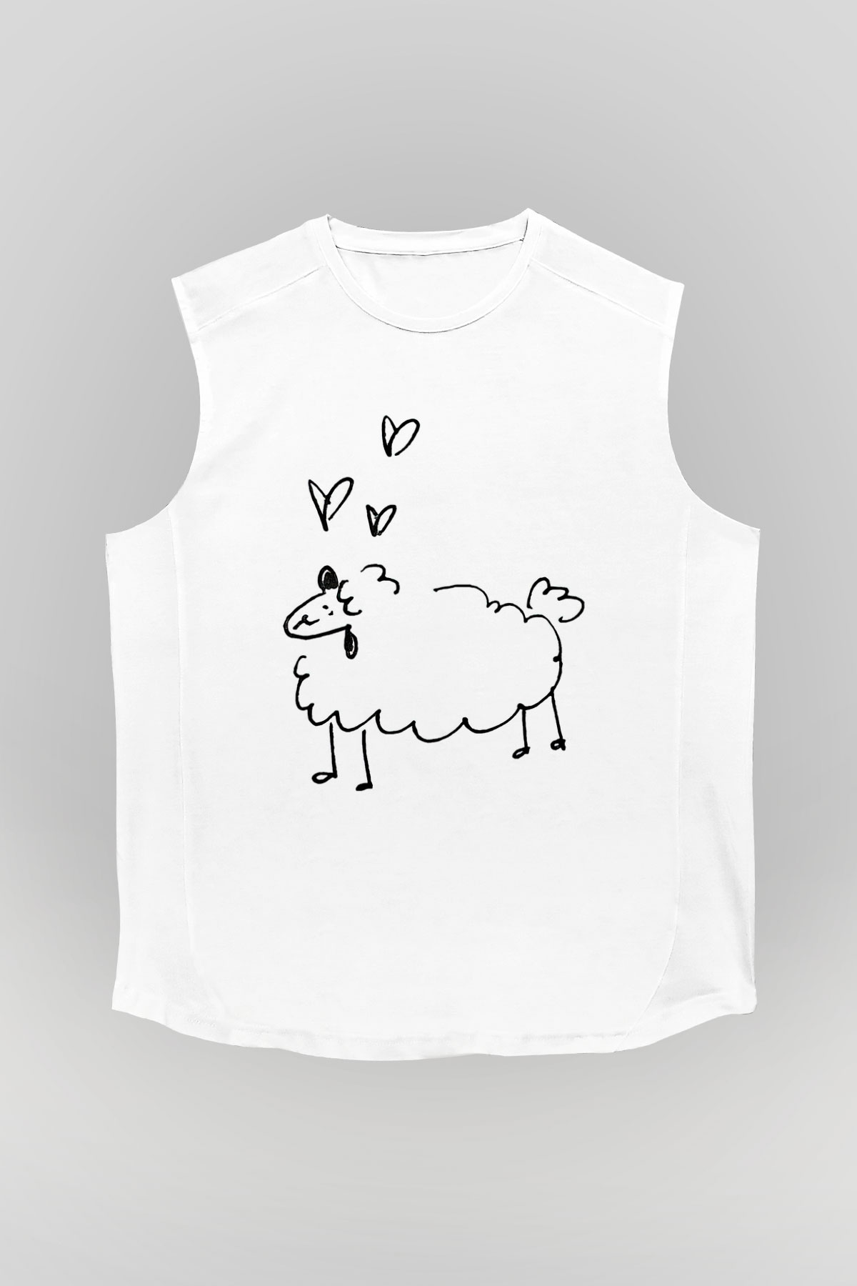 Kurban Bayramı Baskılı Beyaz Unisex Kolsuz Tişört - Tshirt