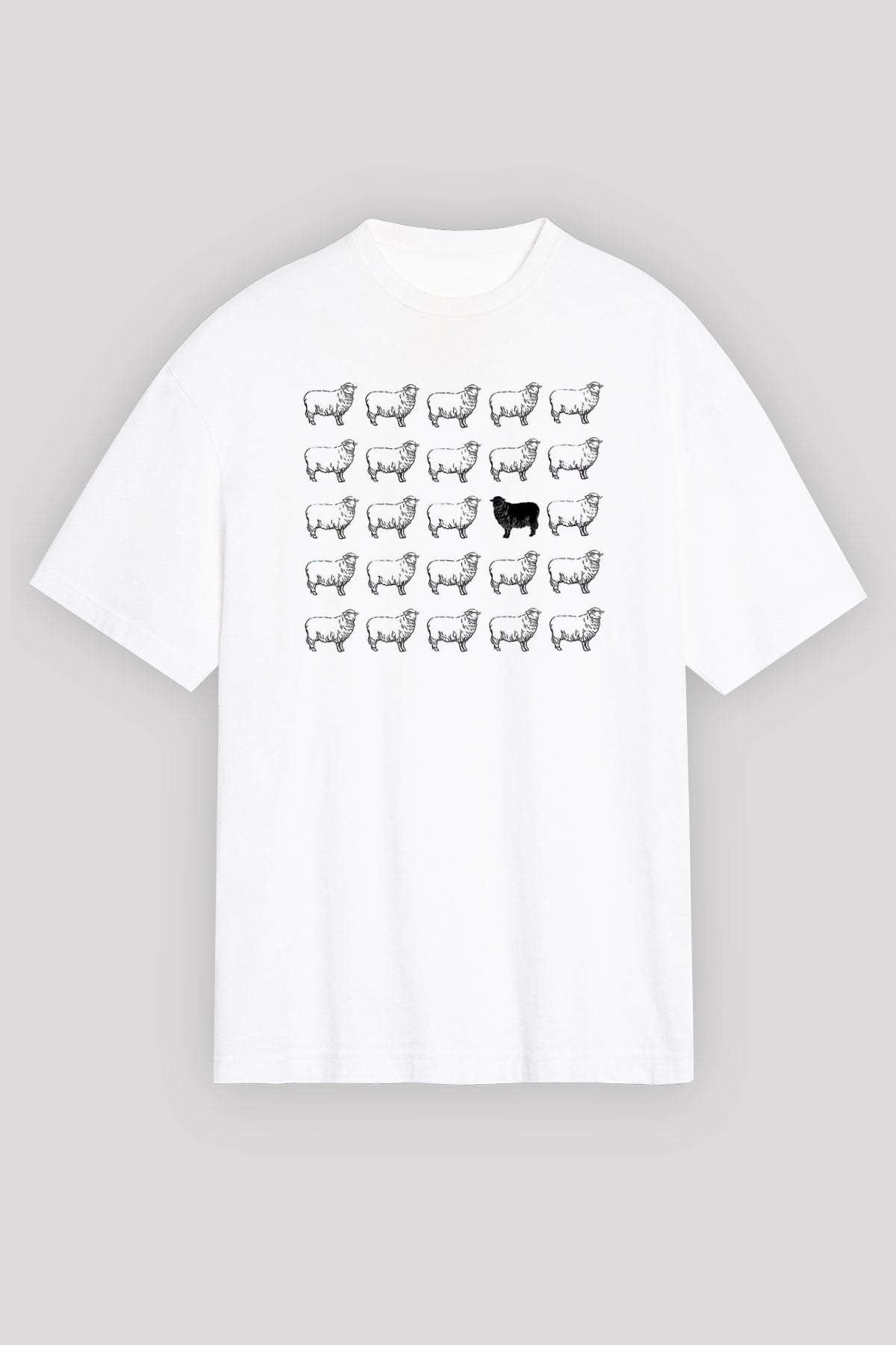 Kurban Bayramı Baskılı Beyaz Unisex Oversize Tişört - Tshirt