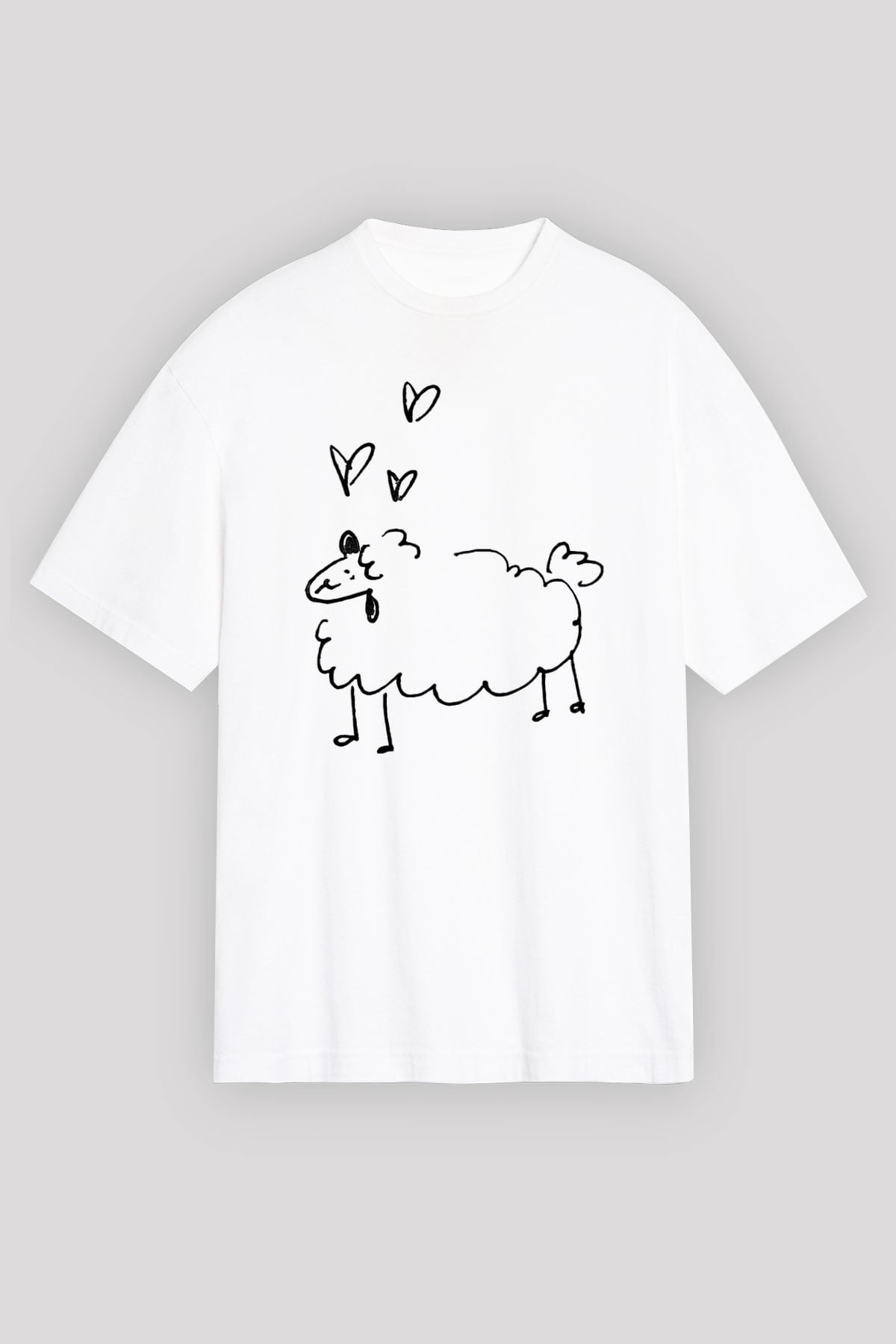 Kurban Bayramı Baskılı Beyaz Unisex Oversize Tişört - Tshirt