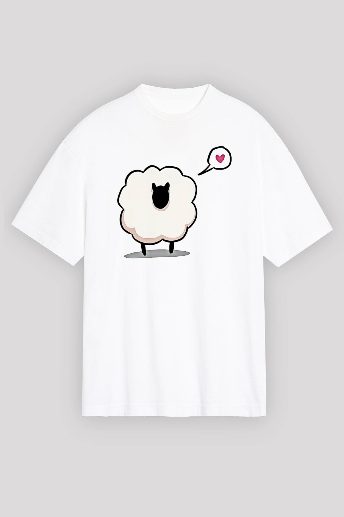 Kurban Bayramı Baskılı Beyaz Unisex Oversize Tişört - Tshirt