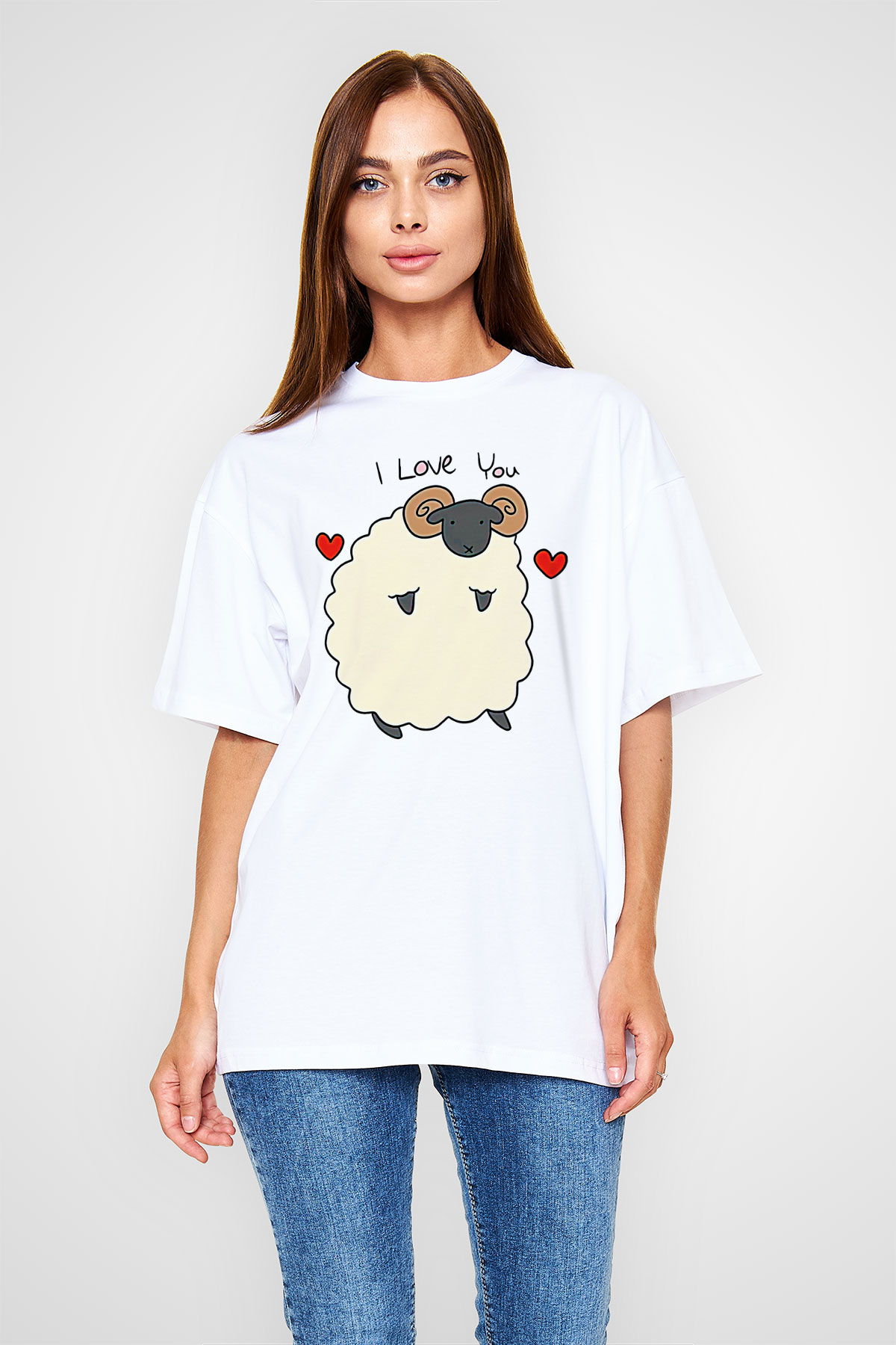 Kurban Bayramı Baskılı Beyaz Unisex Oversize Tişört - Tshirt