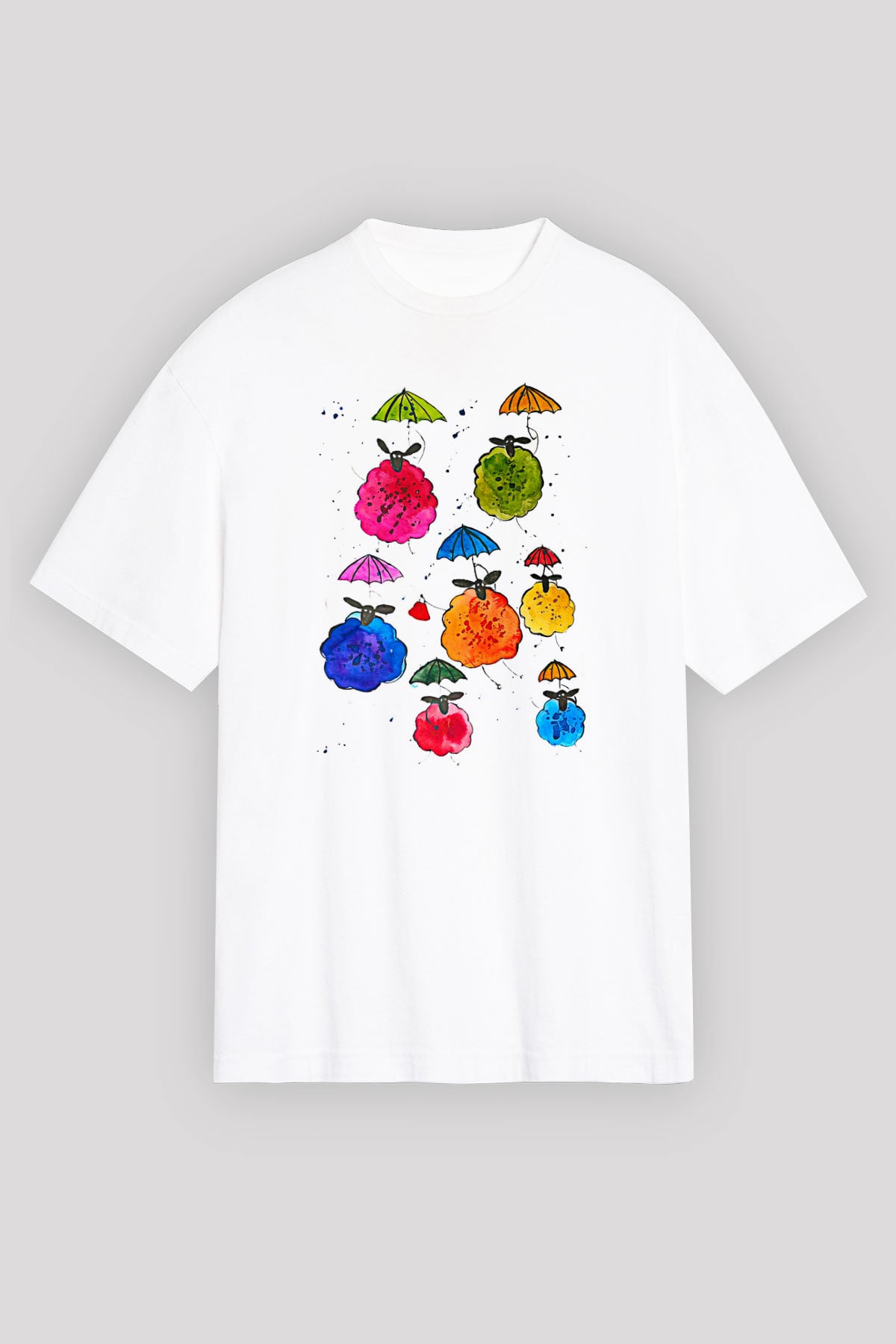 Kurban Bayramı Baskılı Beyaz Unisex Oversize Tişört - Tshirt