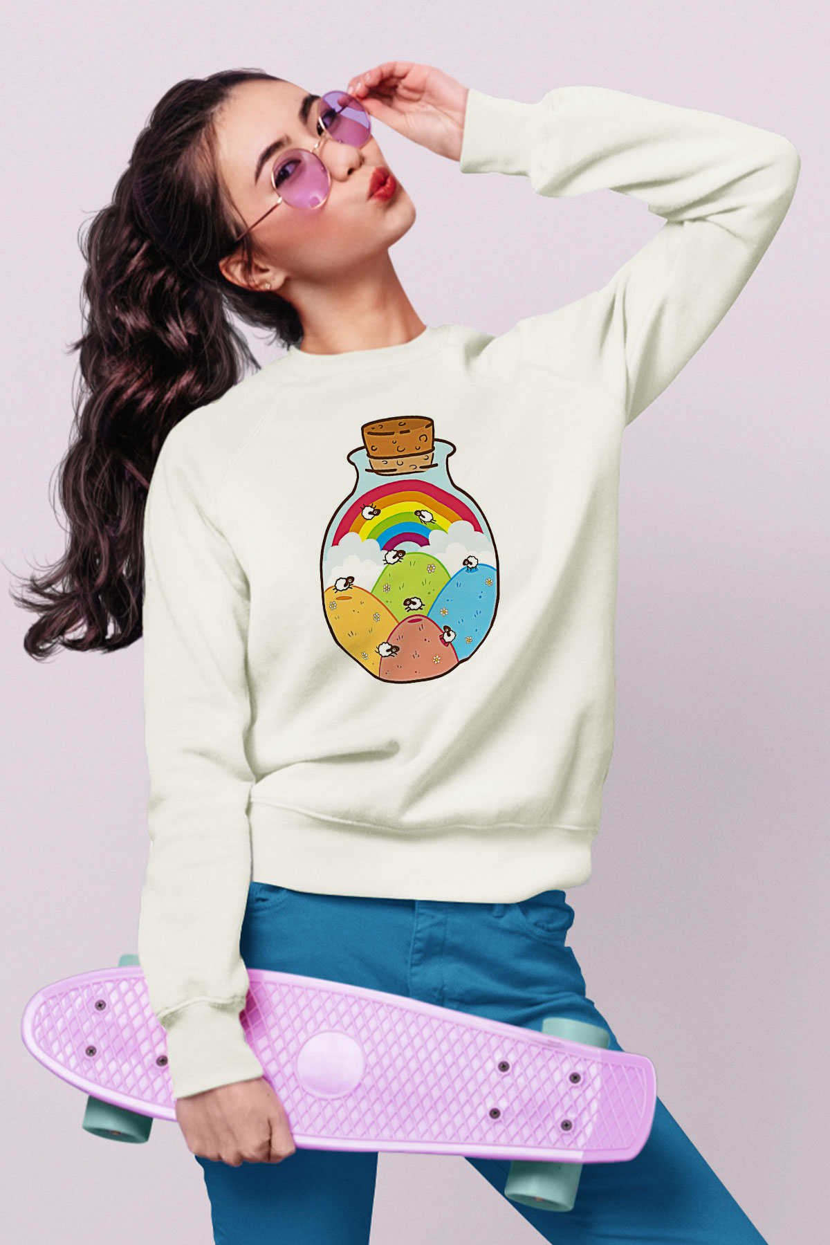 Kurban Bayramı Baskılı Beyaz Unisex Sweatshirt