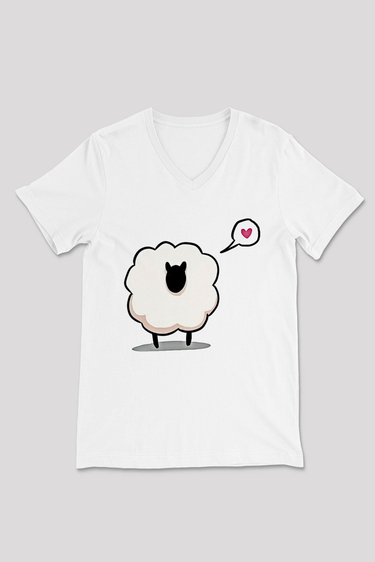 Kurban Bayramı Baskılı Beyaz Unisex V Yaka Tişört - Tshirt