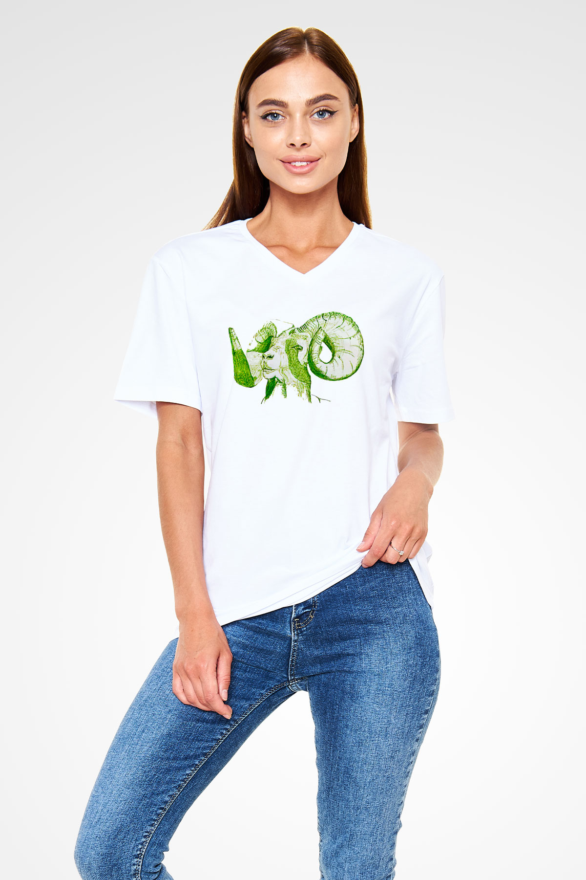 Kurban Bayramı Baskılı Beyaz Unisex V Yaka Tişört - Tshirt