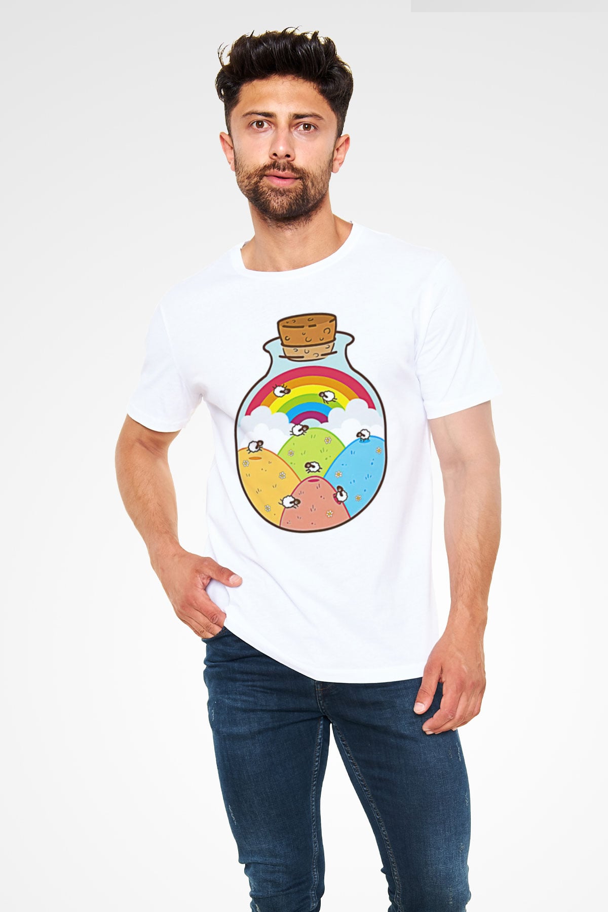 Kurban Bayramı Baskılı Unisex Beyaz Tişört - Tshirt