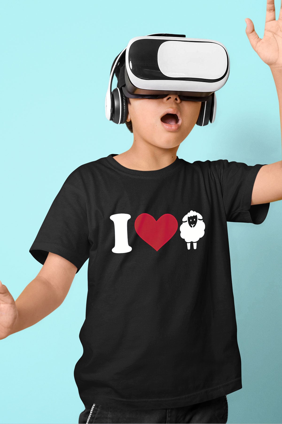 Kurban Bayramı Baskılı Unisex Siyah Çocuk Tişört - Tshirt