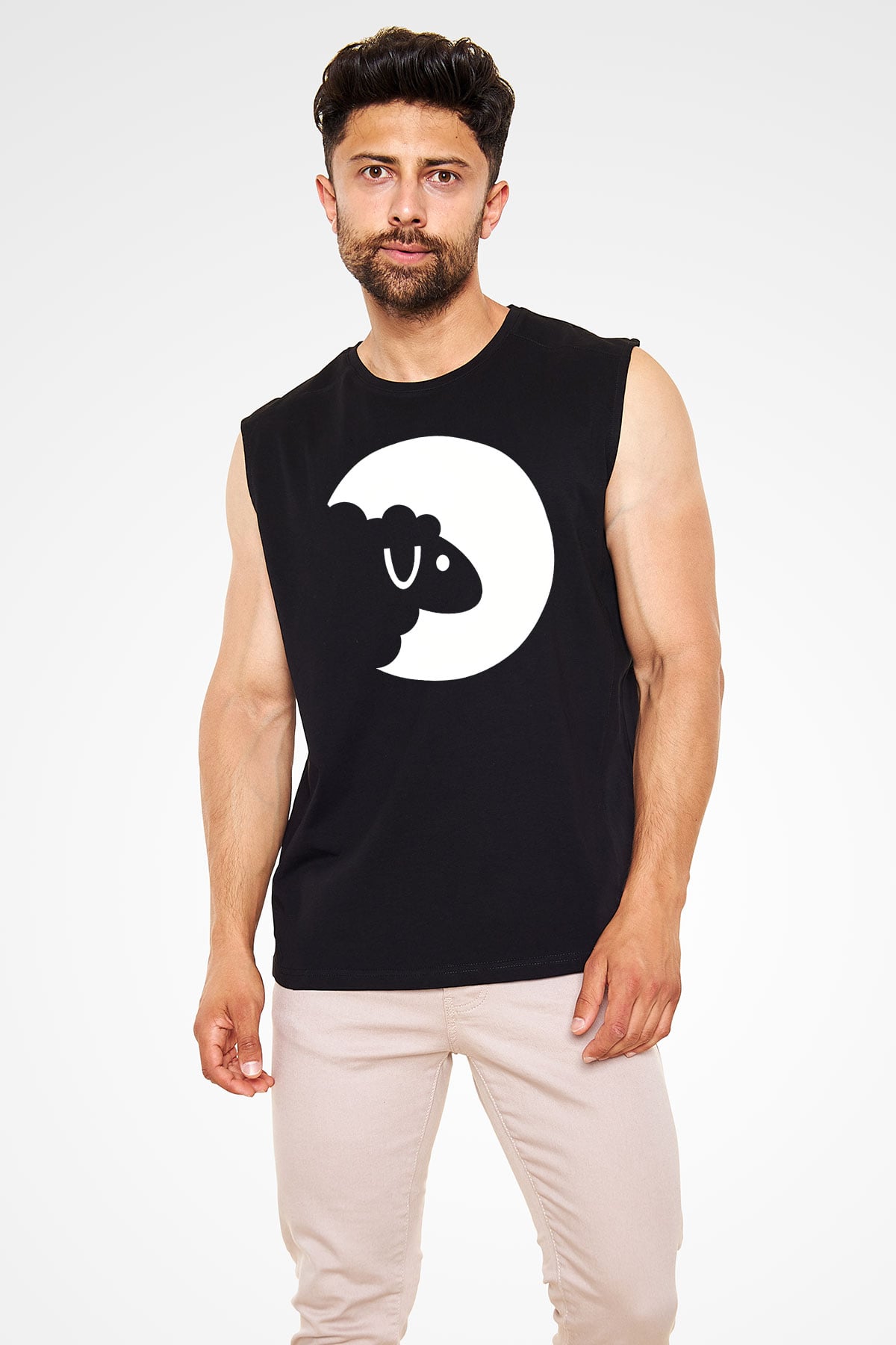 Kurban Bayramı Baskılı Unisex Siyah Kolsuz Tişört - Tshirt