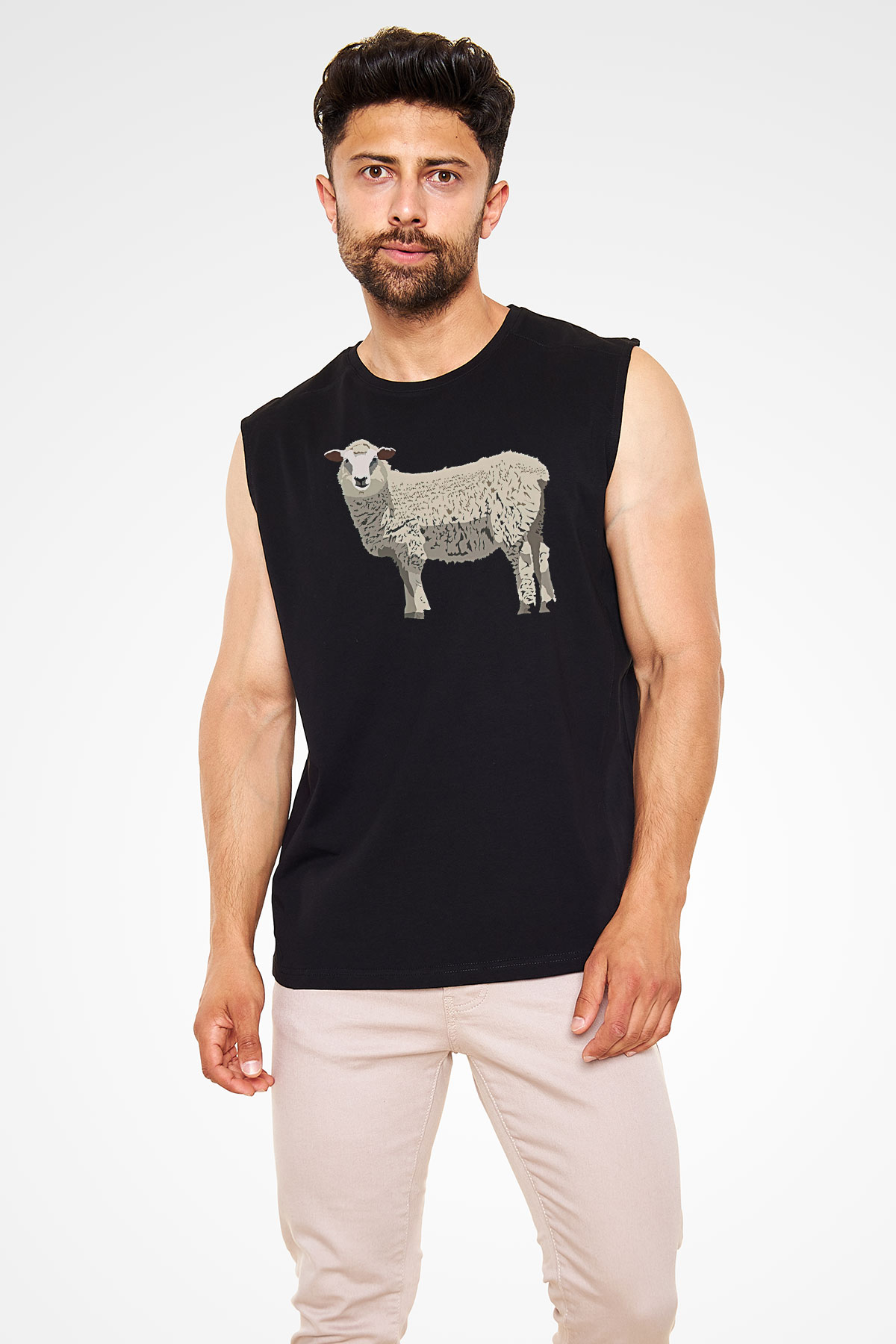Kurban Bayramı Baskılı Unisex Siyah Kolsuz Tişört - Tshirt