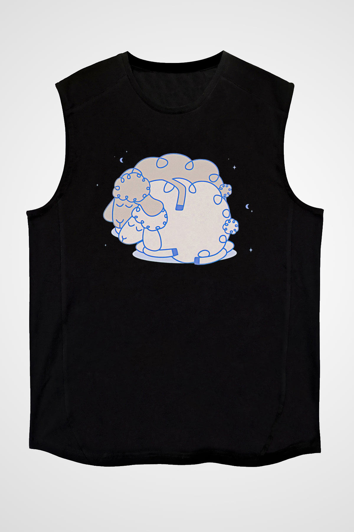 Kurban Bayramı Baskılı Unisex Siyah Kolsuz Tişört - Tshirt