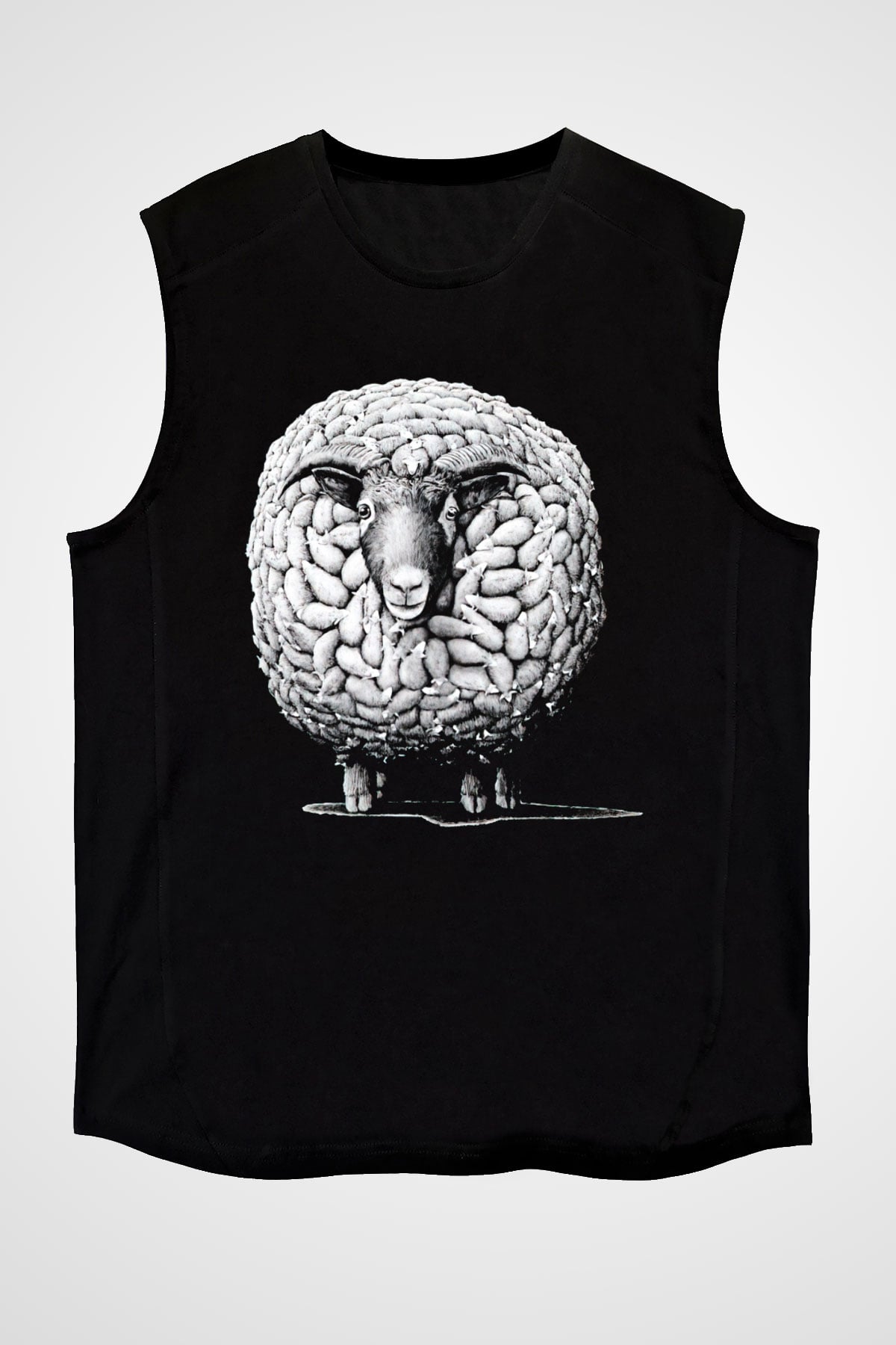 Kurban Bayramı Baskılı Unisex Siyah Kolsuz Tişört - Tshirt