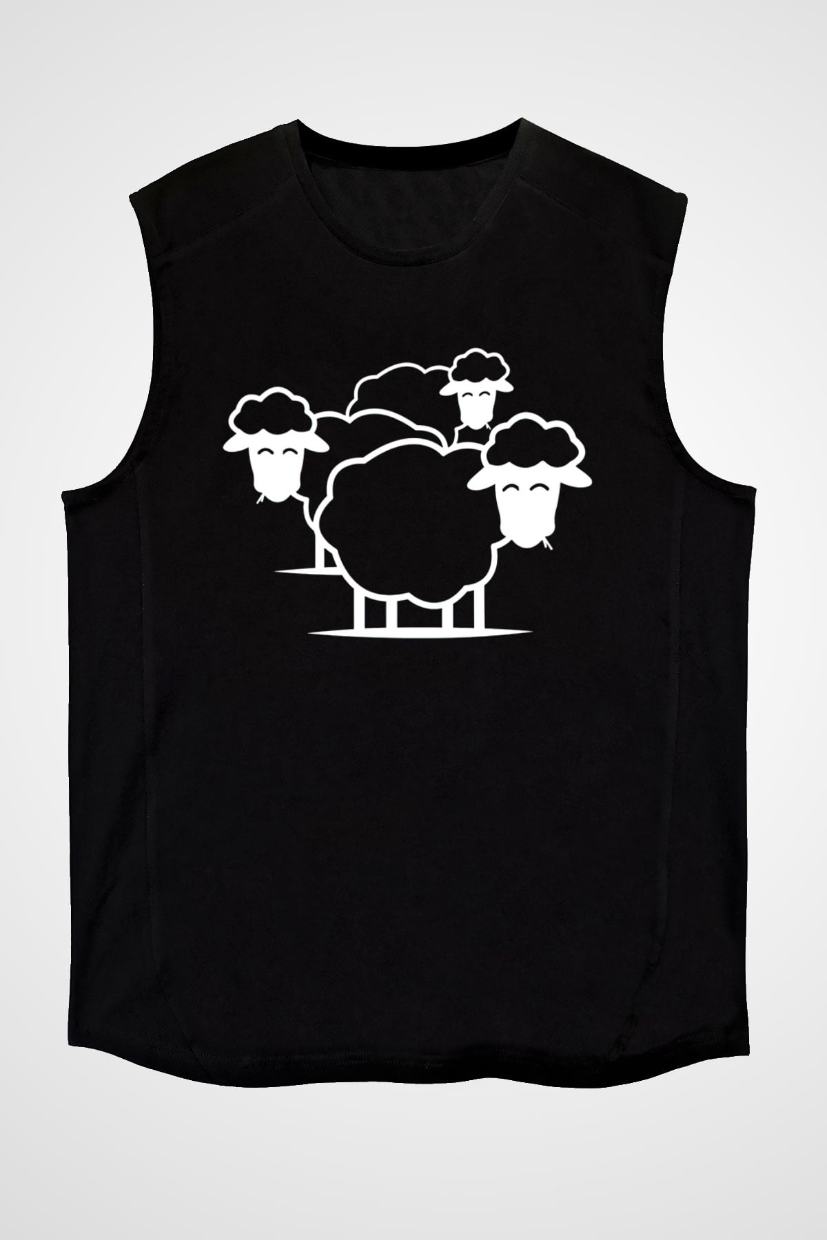 Kurban Bayramı Baskılı Unisex Siyah Kolsuz Tişört - Tshirt