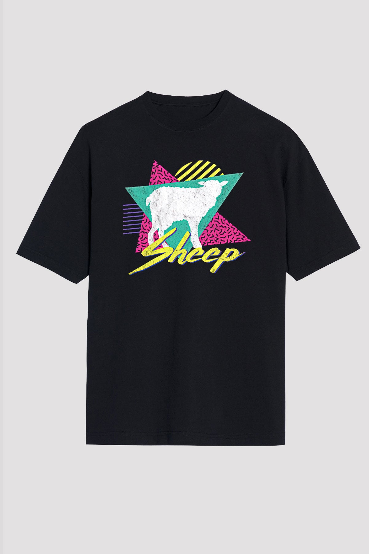 Kurban Bayramı Baskılı Unisex Siyah Oversize Tişört - Tshirt