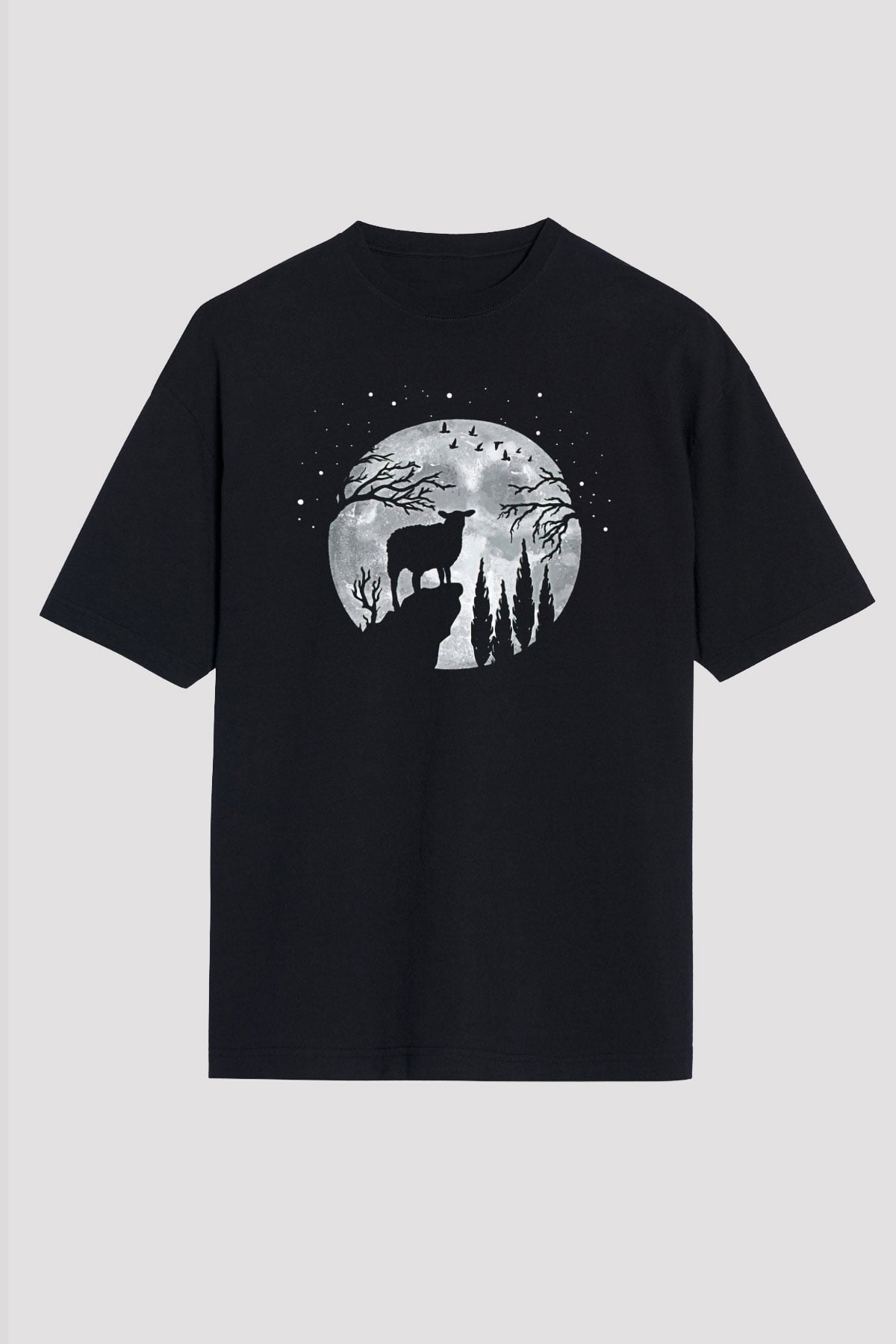 Kurban Bayramı Baskılı Unisex Siyah Oversize Tişört - Tshirt