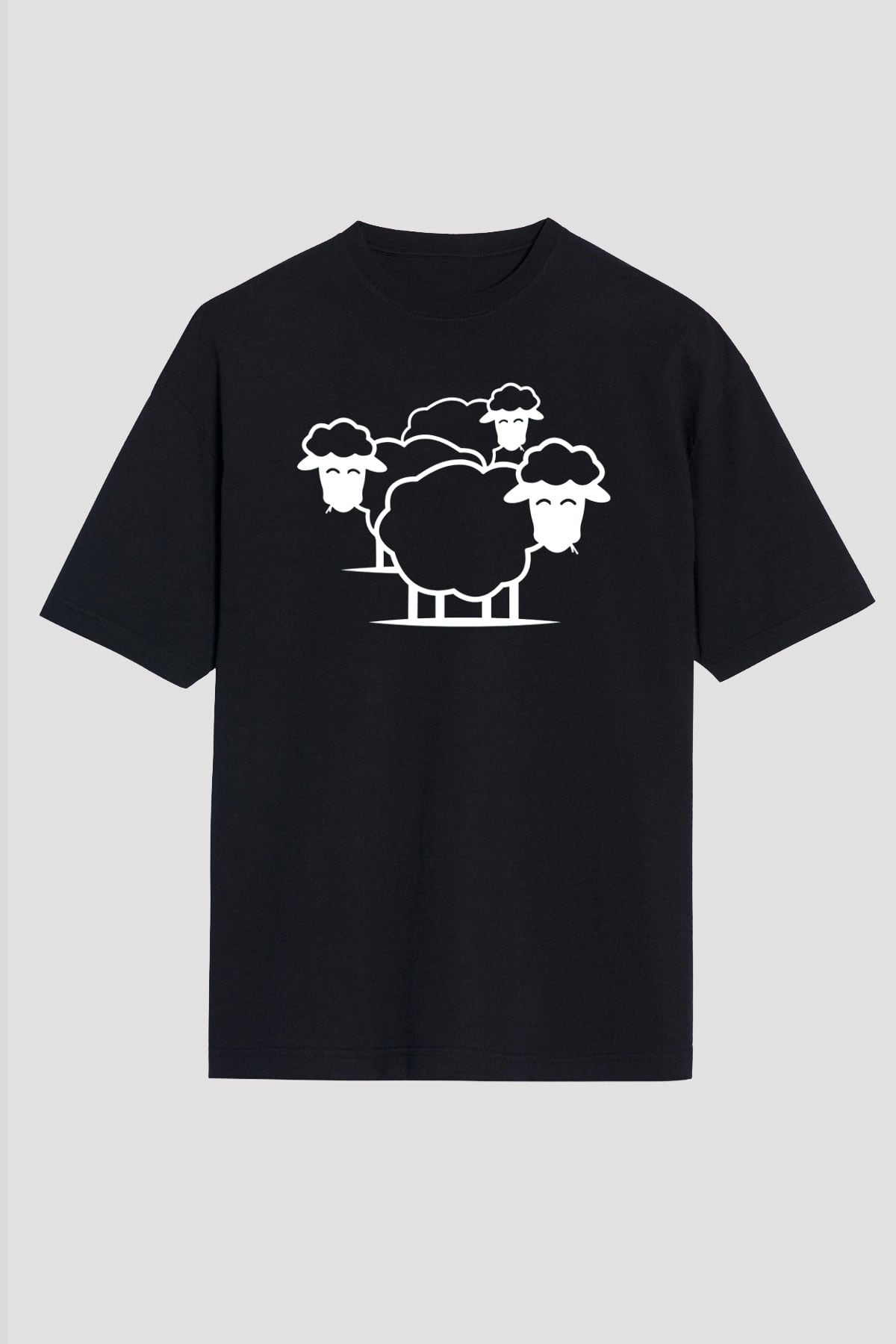 Kurban Bayramı Baskılı Unisex Siyah Oversize Tişört - Tshirt