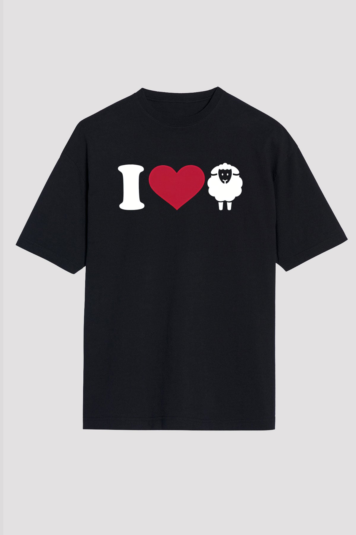 Kurban Bayramı Baskılı Unisex Siyah Oversize Tişört - Tshirt
