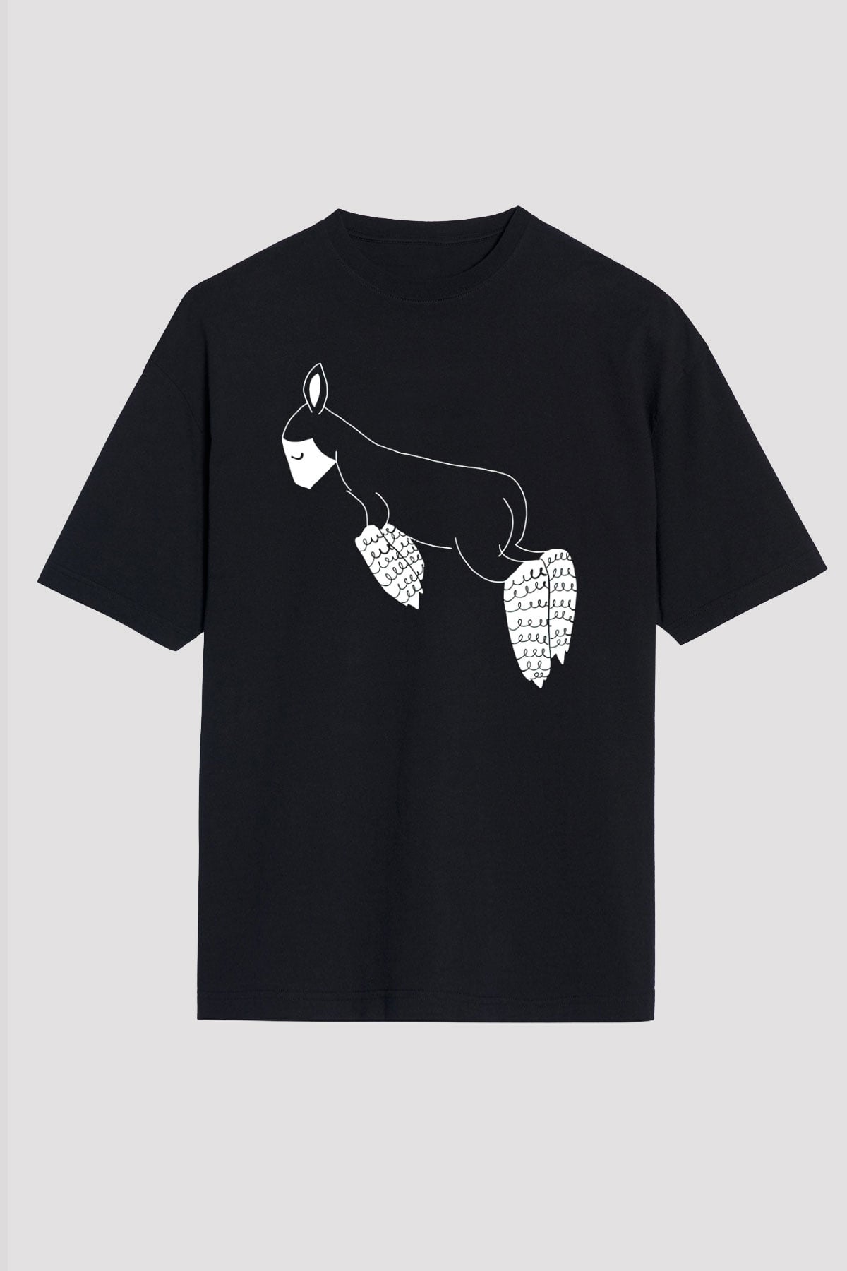 Kurban Bayramı Baskılı Unisex Siyah Oversize Tişört - Tshirt