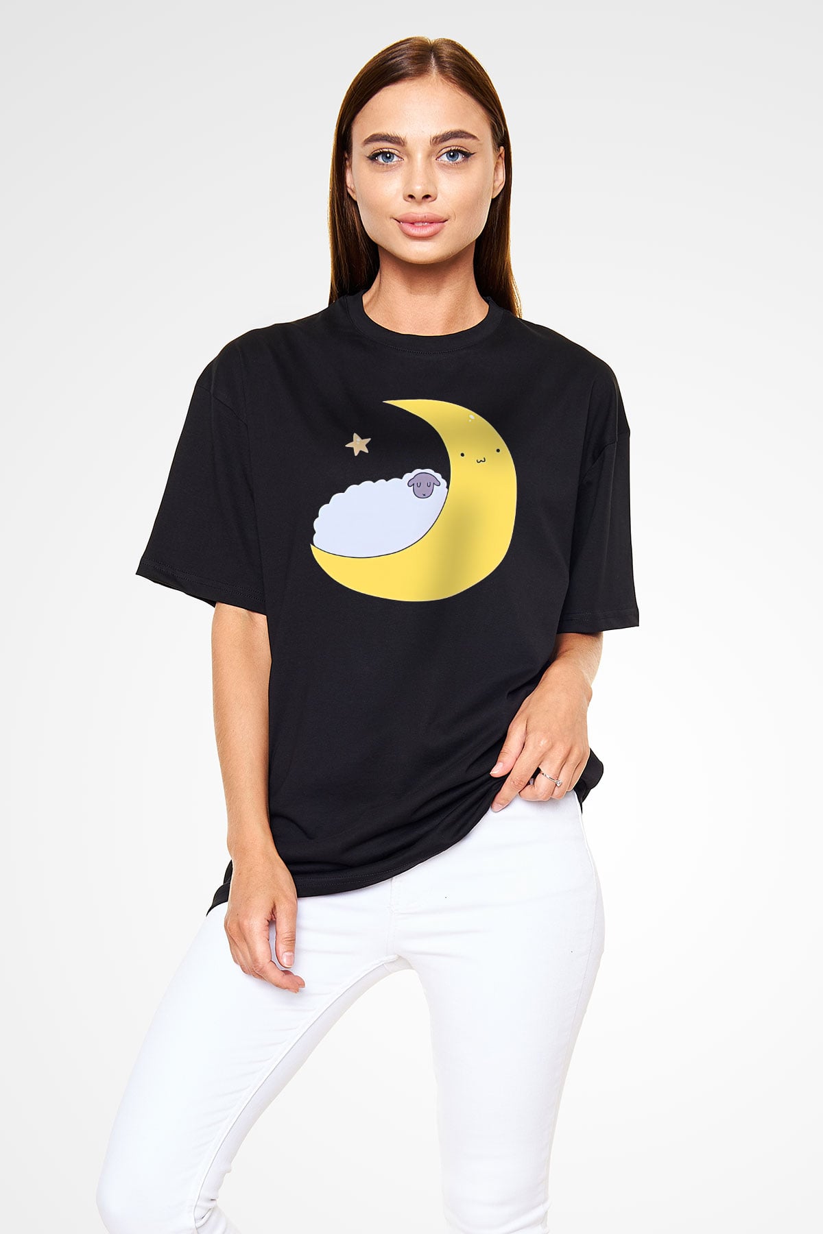 Kurban Bayramı Baskılı Unisex Siyah Oversize Tişört - Tshirt