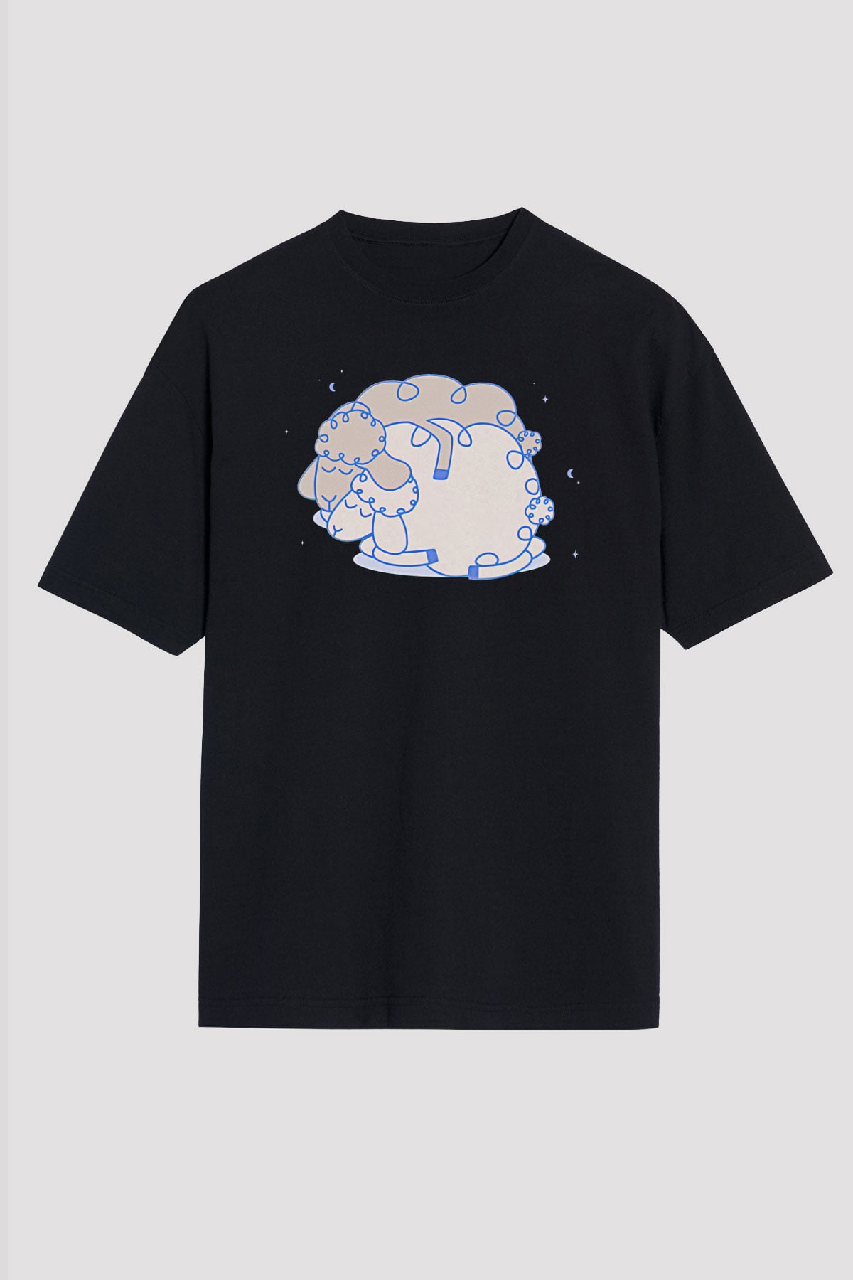 Kurban Bayramı Baskılı Unisex Siyah Oversize Tişört - Tshirt