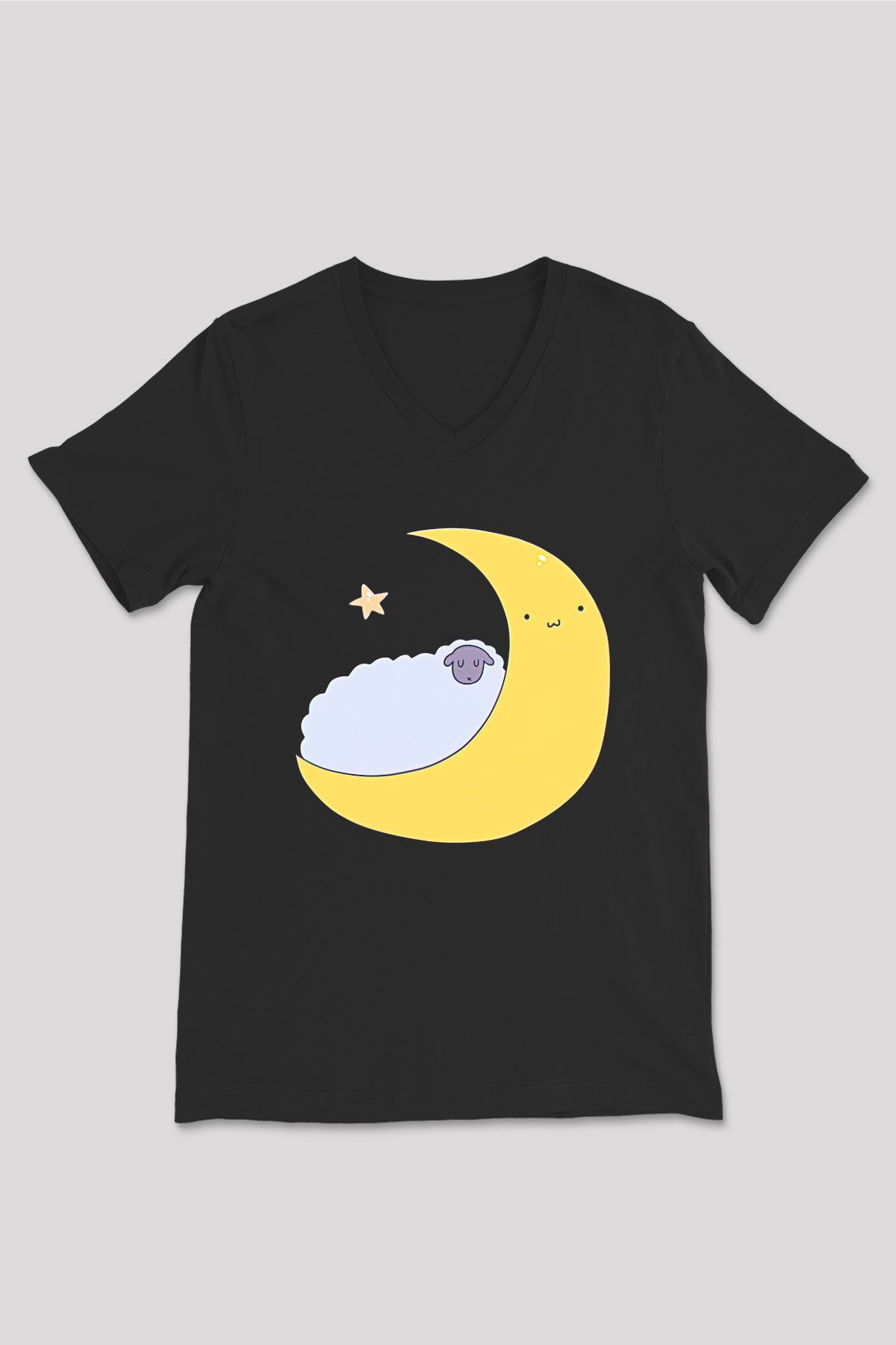 Kurban Bayramı Baskılı Unisex Siyah V Yaka Tişört - Tshirt